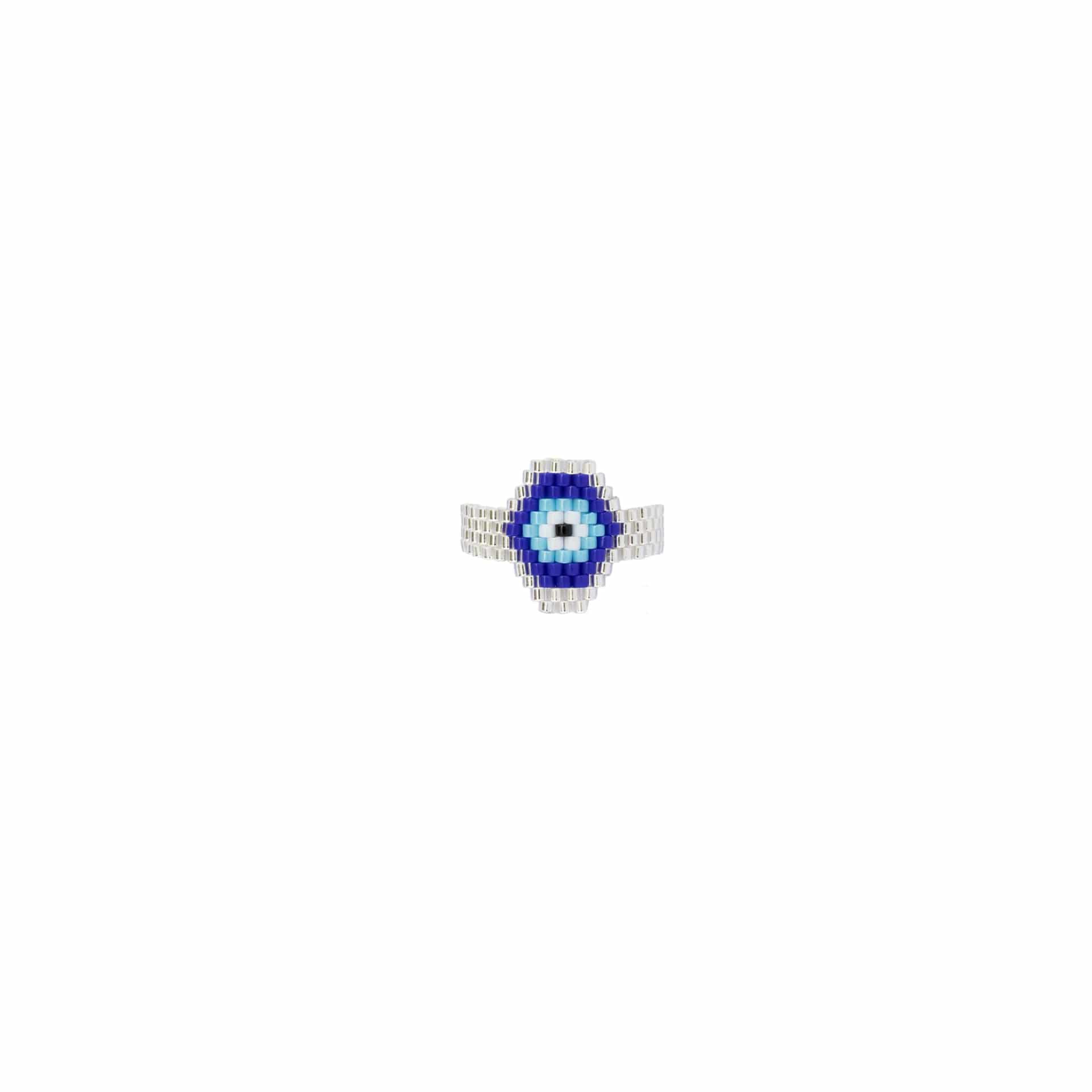 Anillo Ojito Mar Plateado - miniatura 1