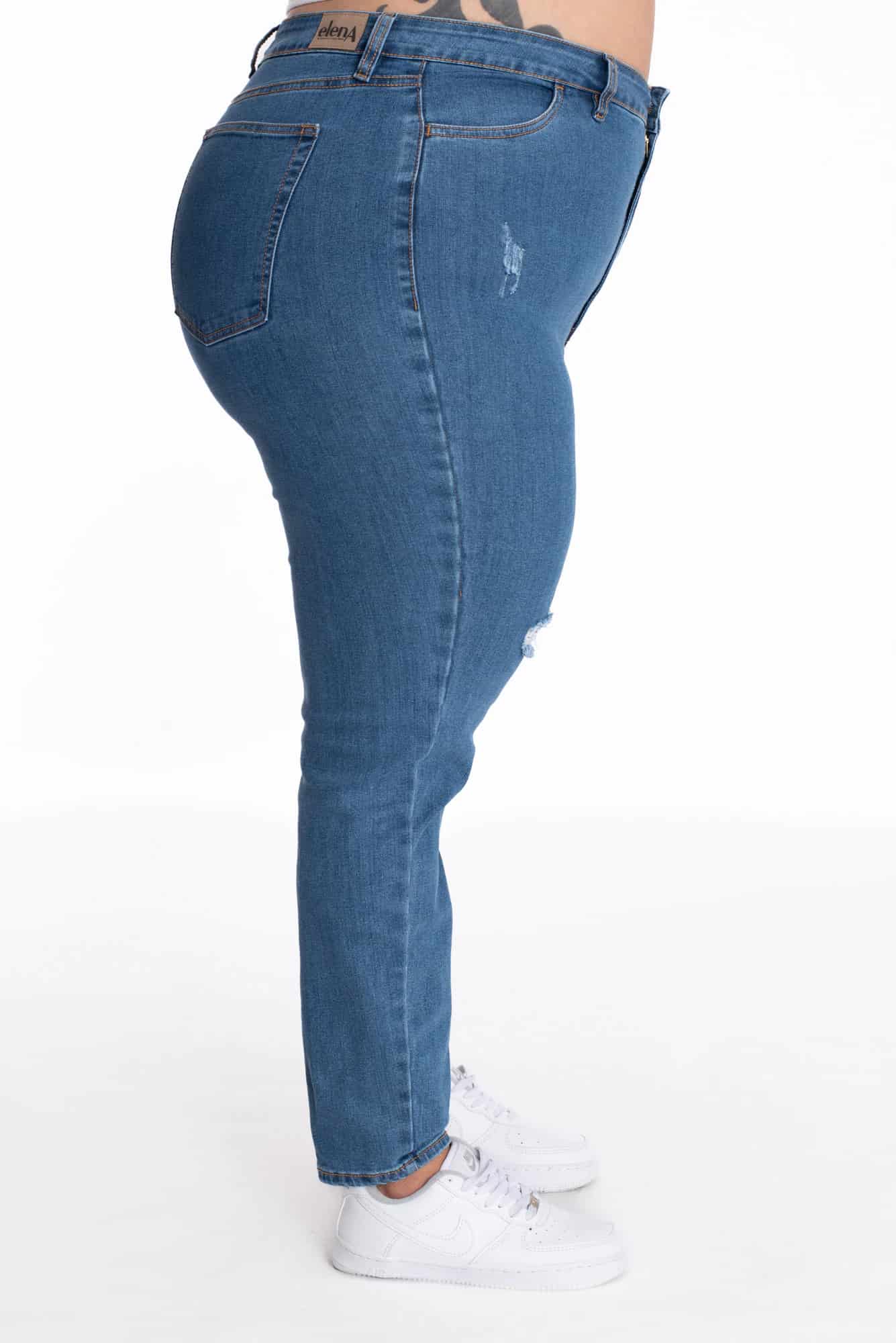 Jean Skinny Azul Medio Roto 407 - miniatura 4