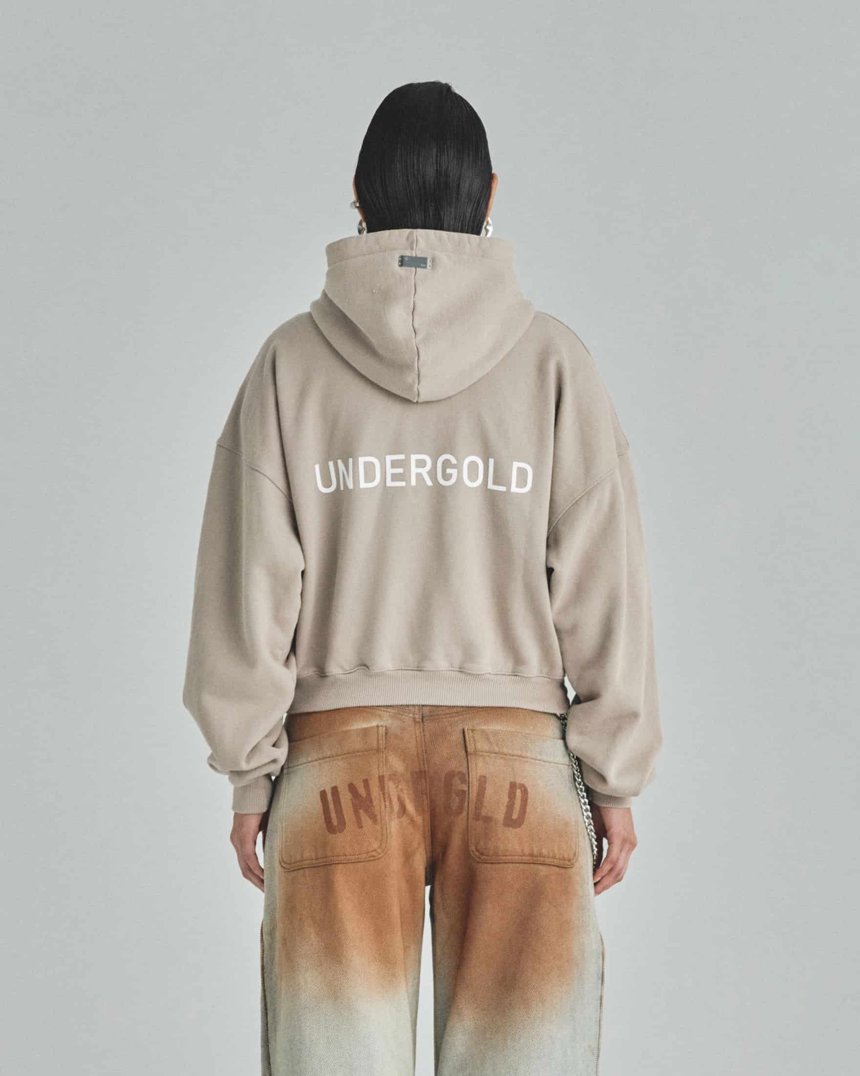 W Basics Undergold Boxy Fit Hoodie Cream - miniatura 7