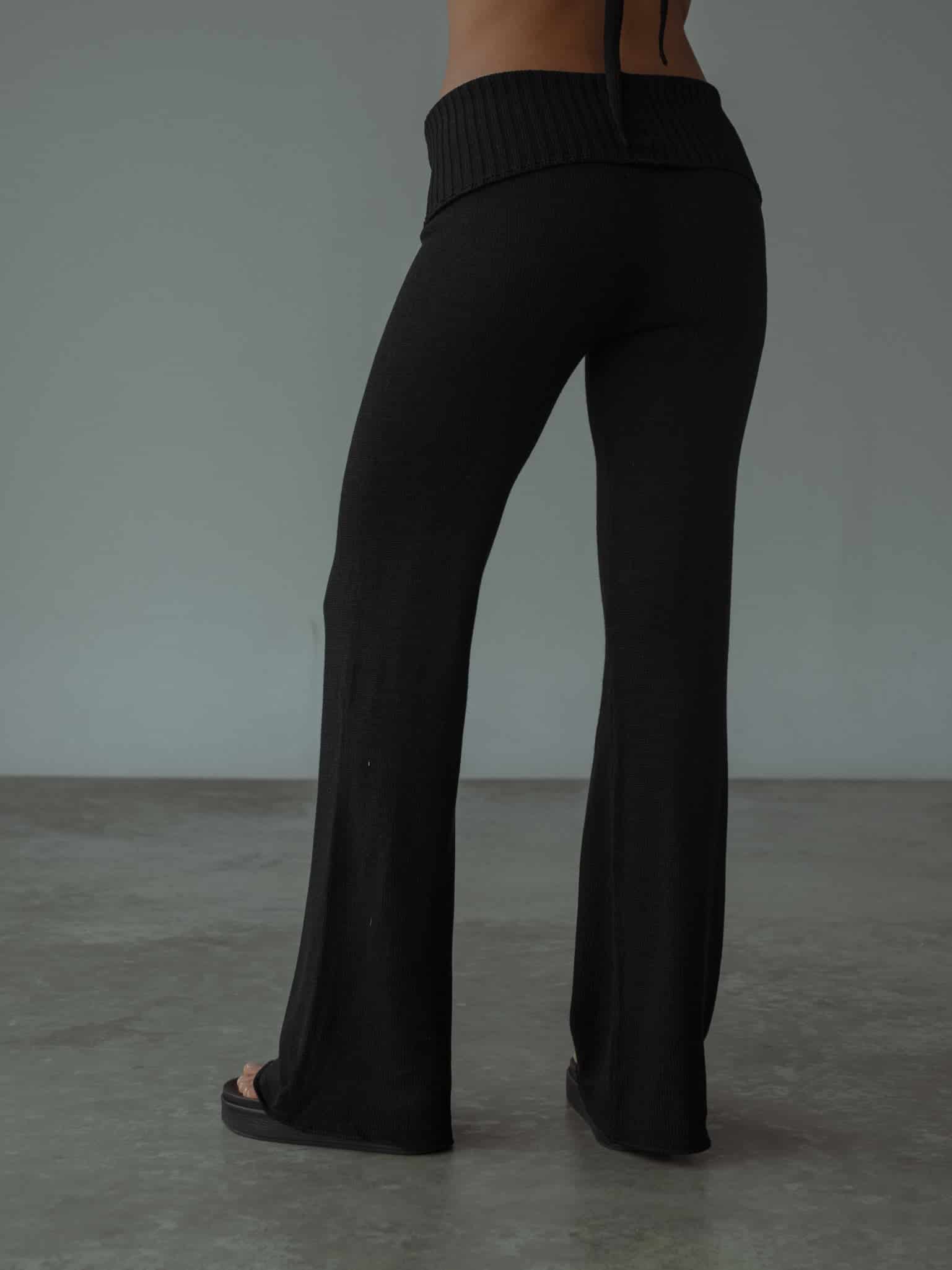 KNIT FLARE PANT - BLACK - miniatura 11