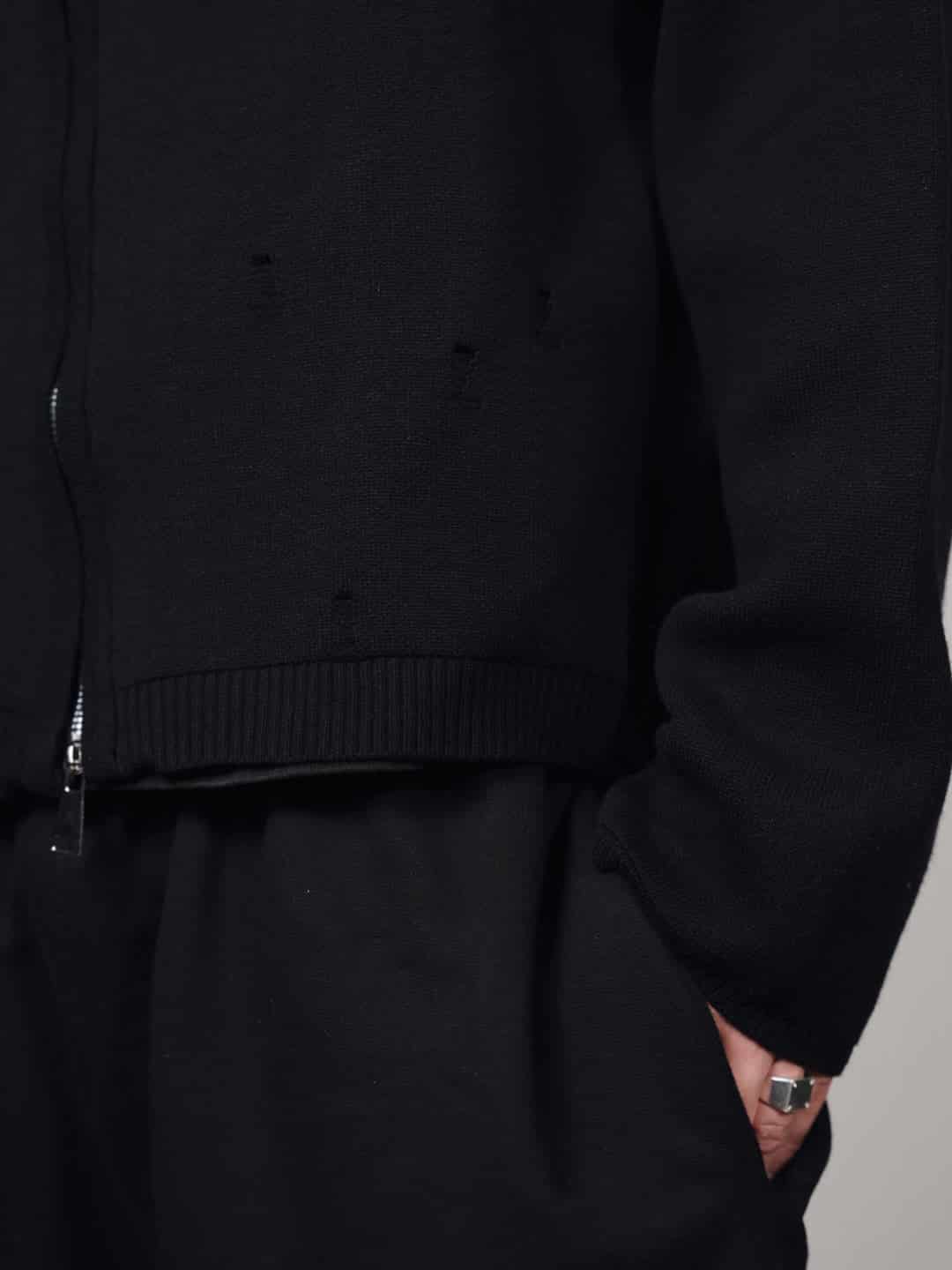 Knit Double Zipper - Onyx - miniatura 5