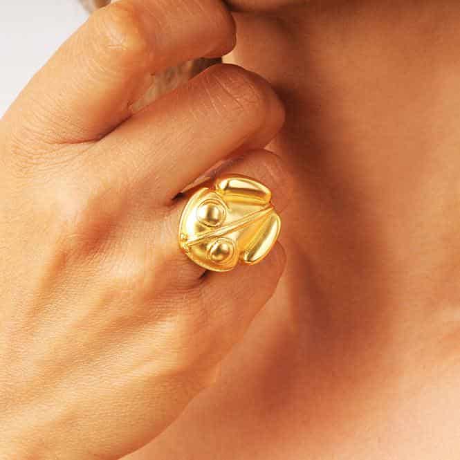 Anillo Rana Lisa una Trenza Tairona - miniatura 3