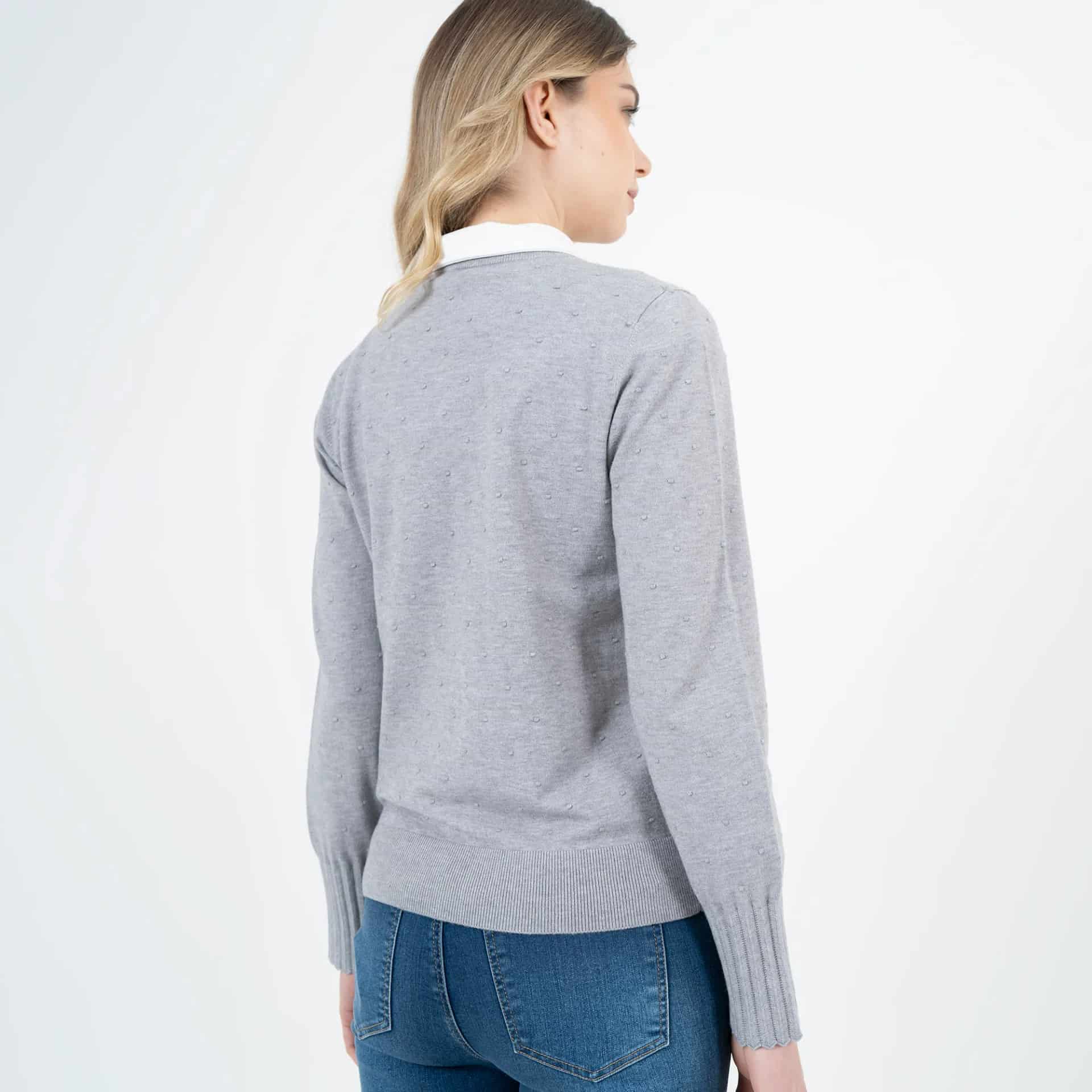 Sweater textura pepas cuello redondo manga larga - miniatura 8
