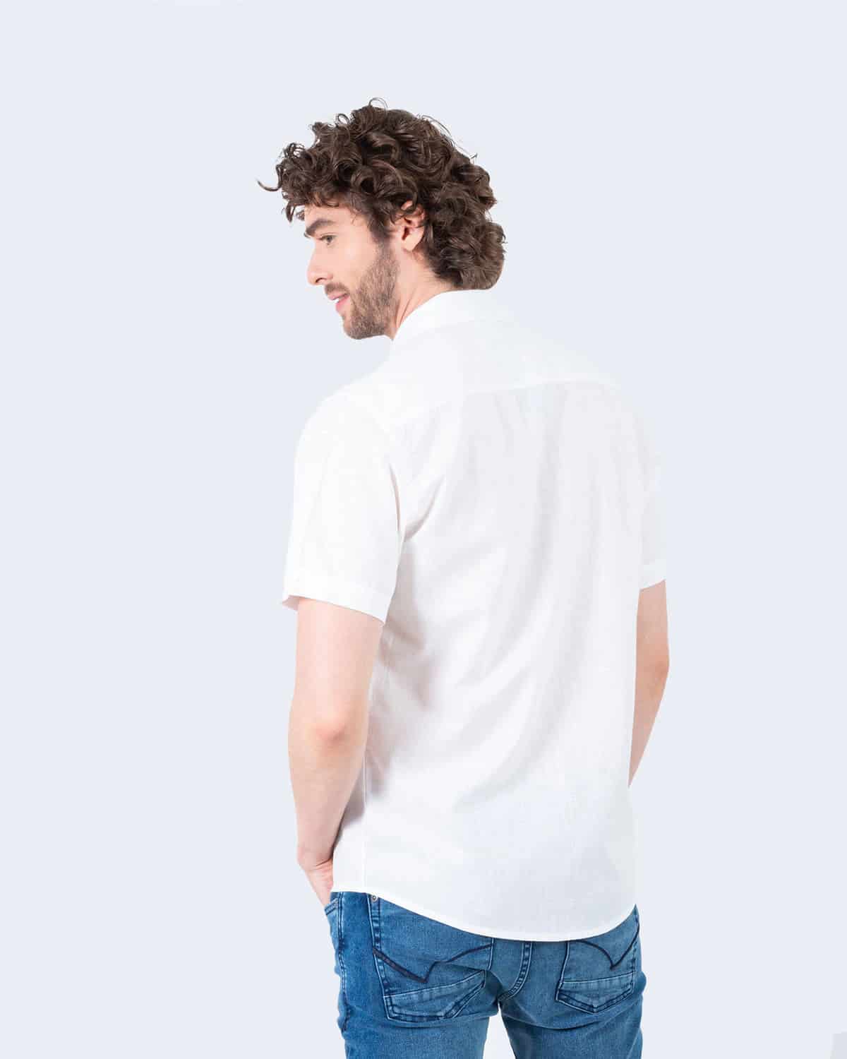Camisa blanca manga corta para hombre - miniatura 51