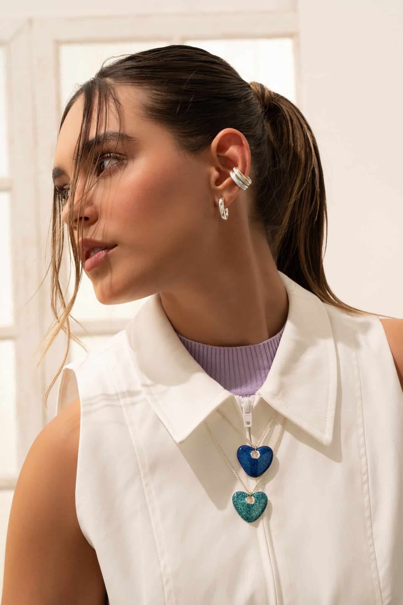 Collar Corazón Escarcha + Aretes - miniatura 1