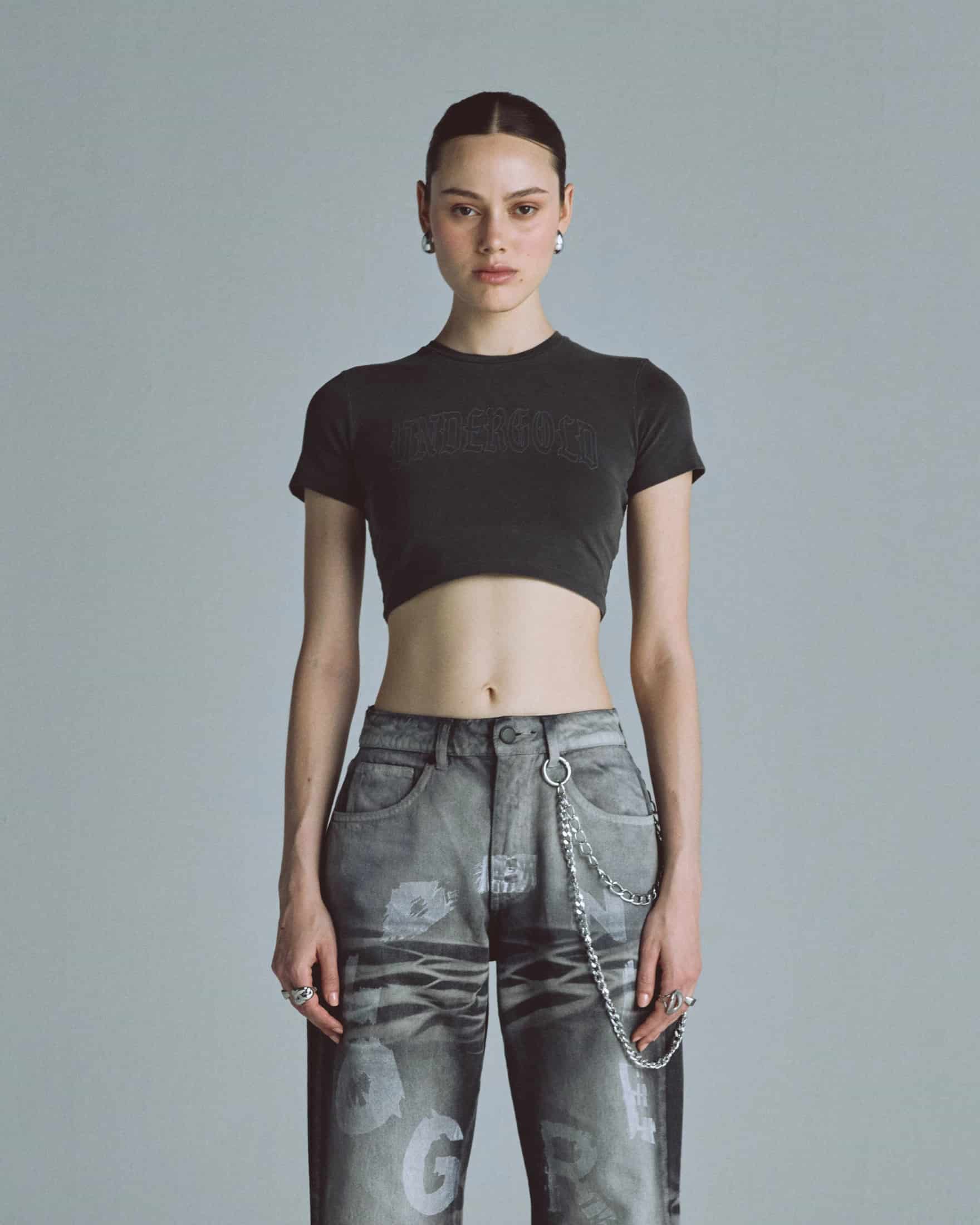 Echoes UNDRGLD Baby Tee Old Washed Gray - miniatura 2