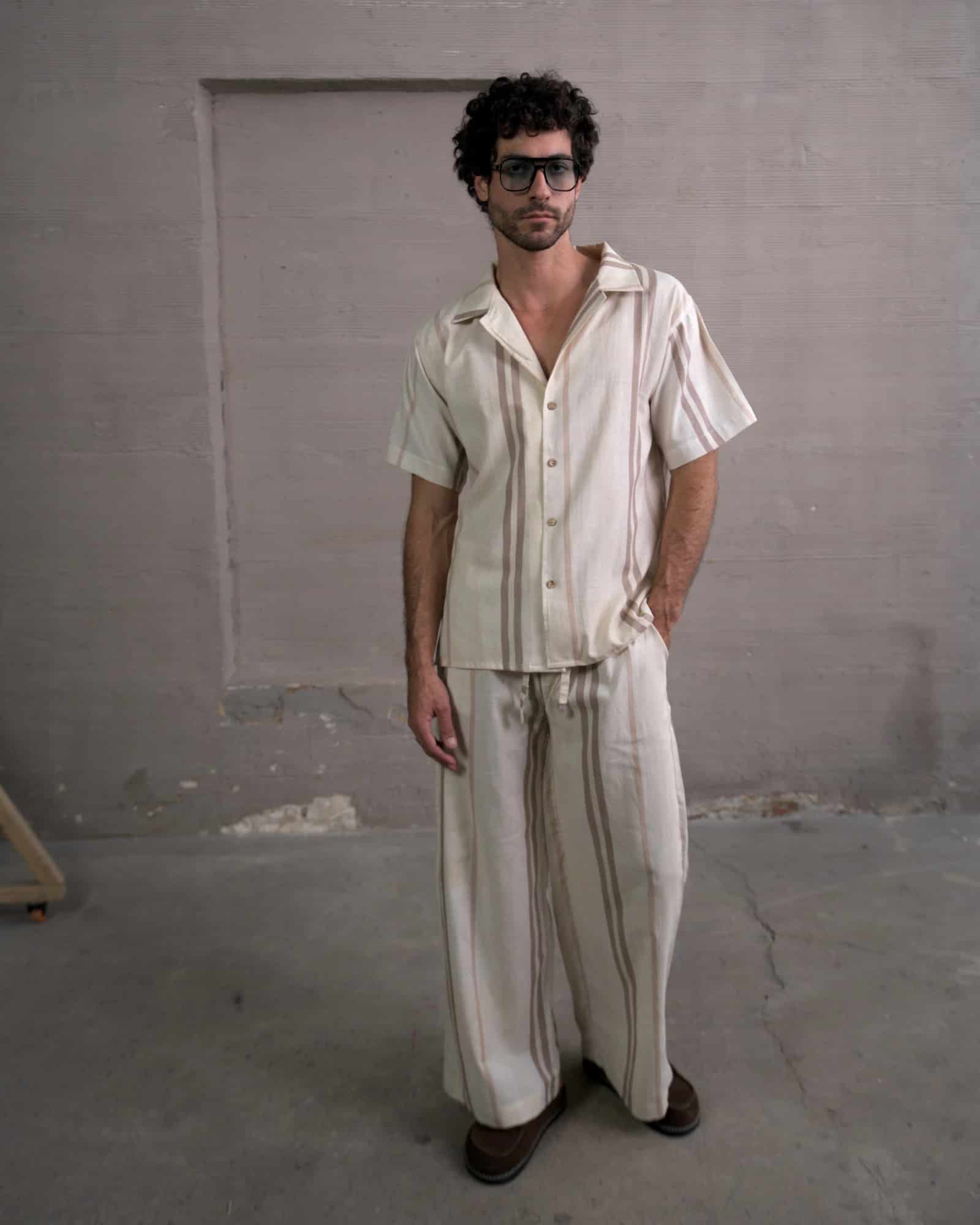 Camisa 3/4 Brown lines - miniatura 2