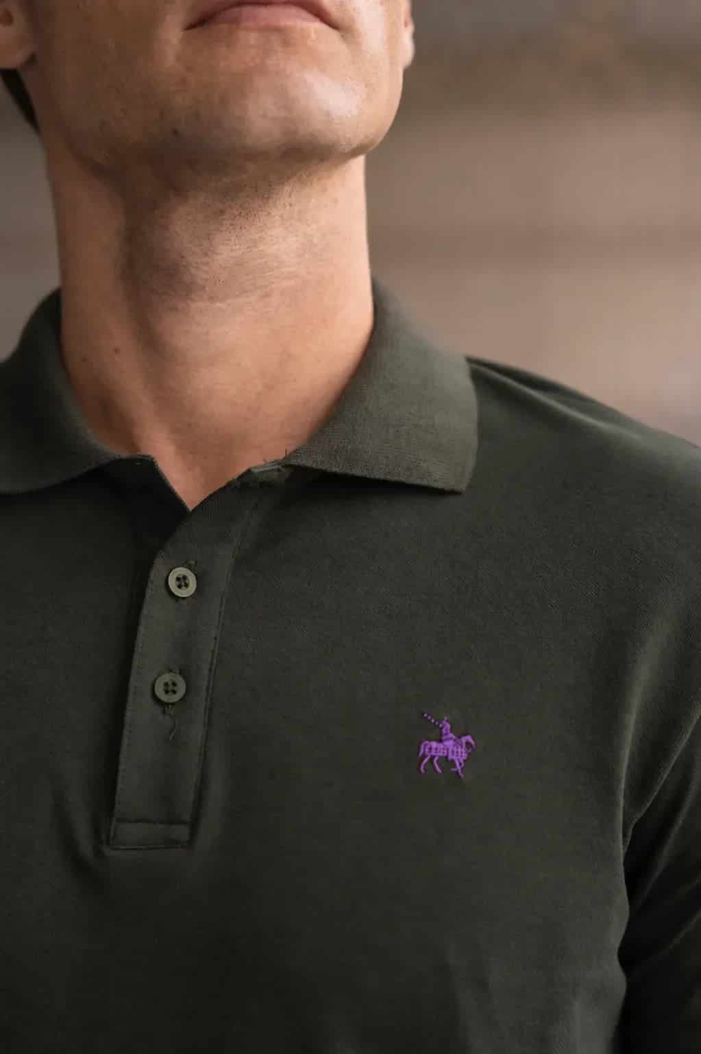 Camiseta Polo Basic Hombre Verde Militar - miniatura 4