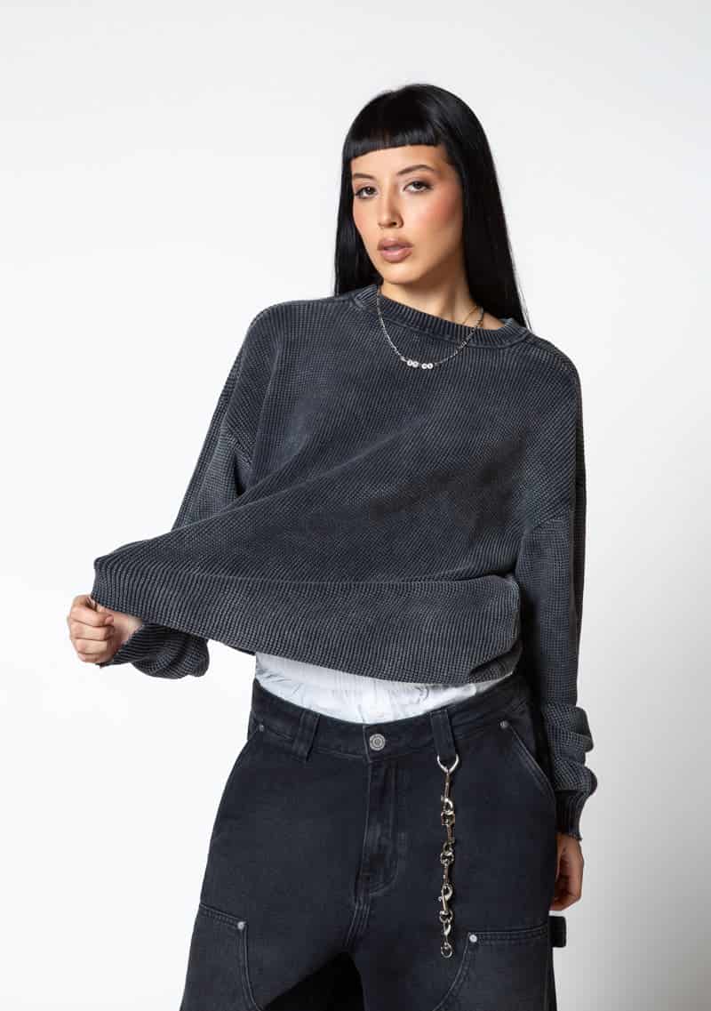 Dopamine black knit crewneck - miniatura 2