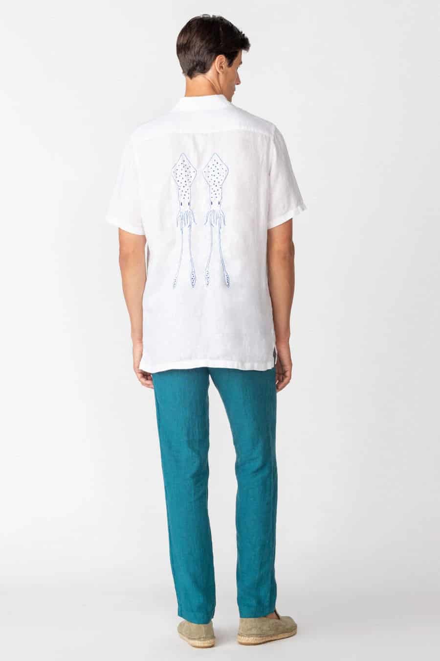 Men's linen shirt white epiro - miniatura 7