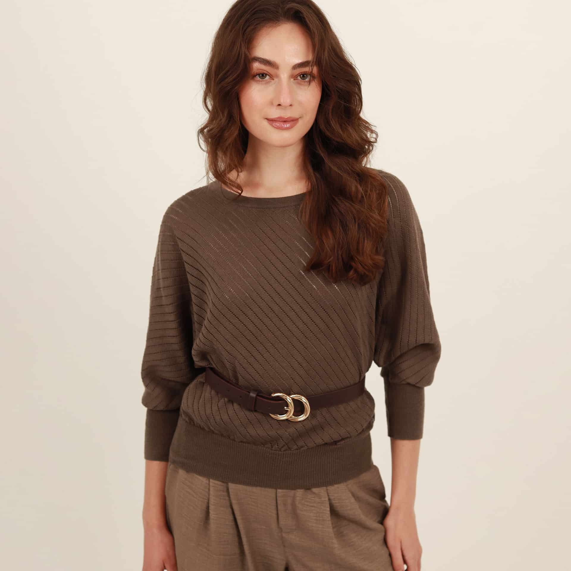 Sweater relajado cuello redondo manga amplia - miniatura 9