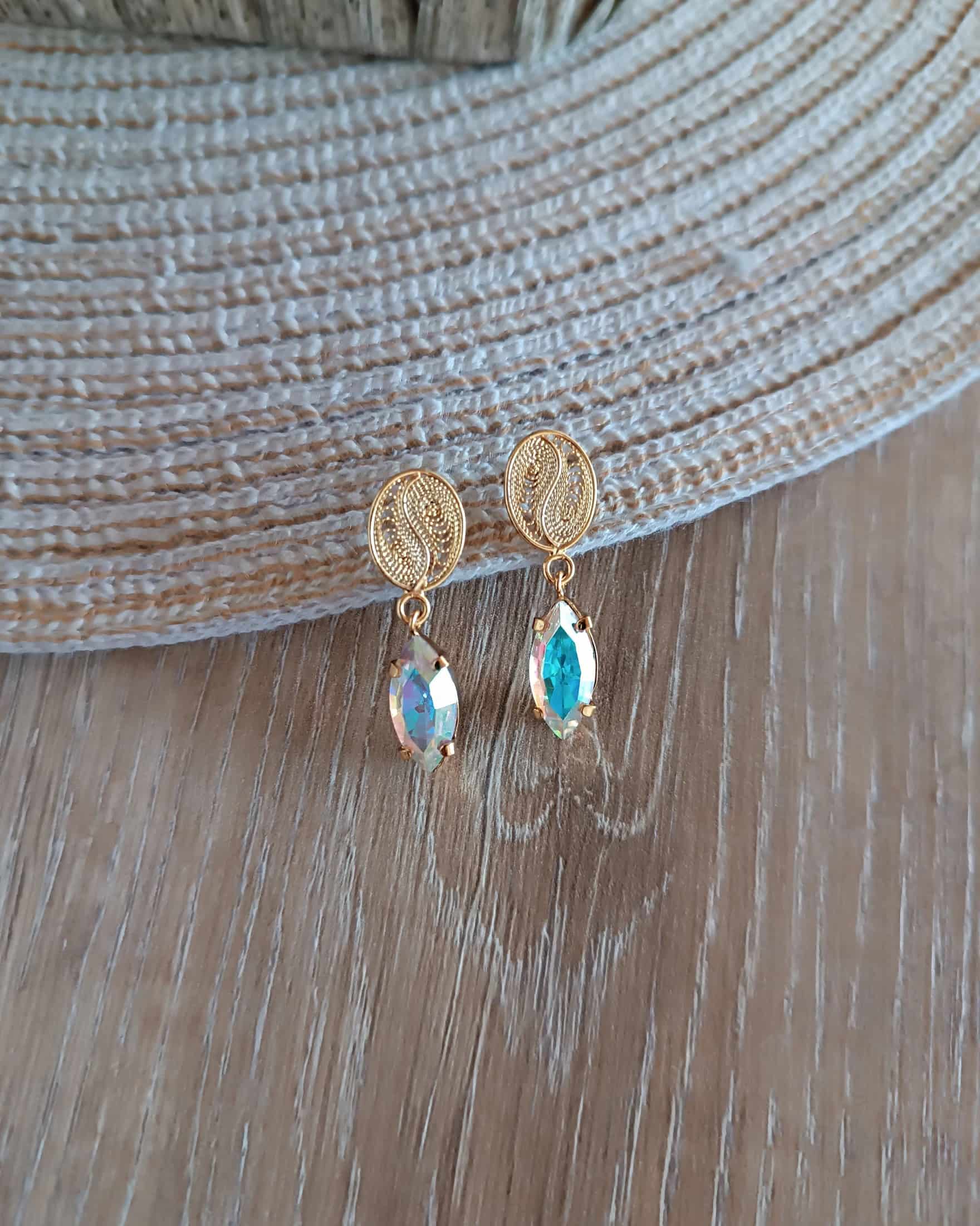 Aretes granito de café y cristal boreal - miniatura 4