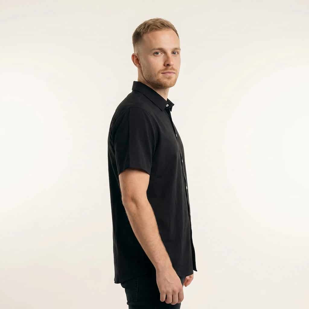 Camisa Cuello Clasico Negra JO011 - miniatura 2