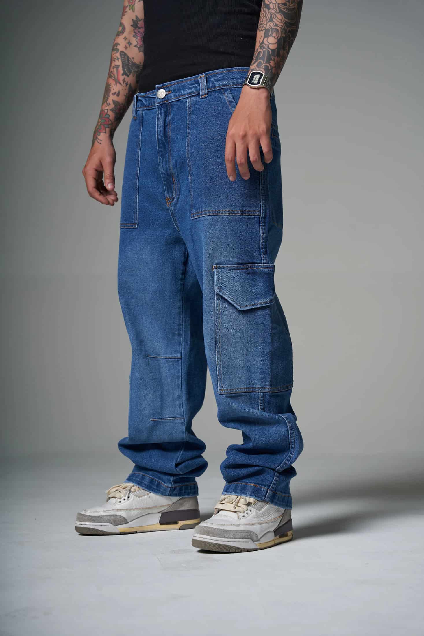JEANS CARGO SAVAGE AZUL MEDIO 14495 - miniatura 2