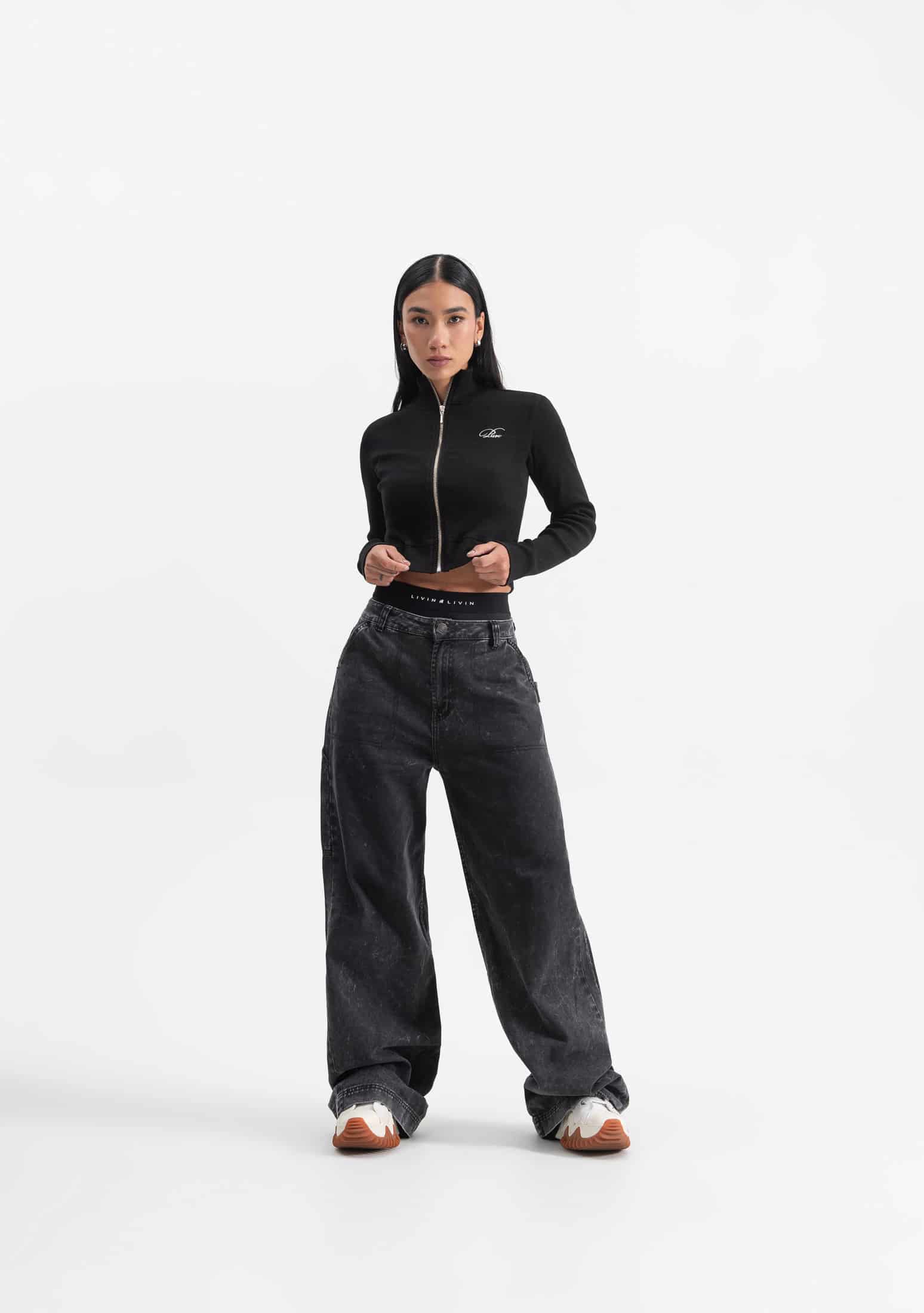 Knockout Woman Black Zip Jacket - miniatura 6
