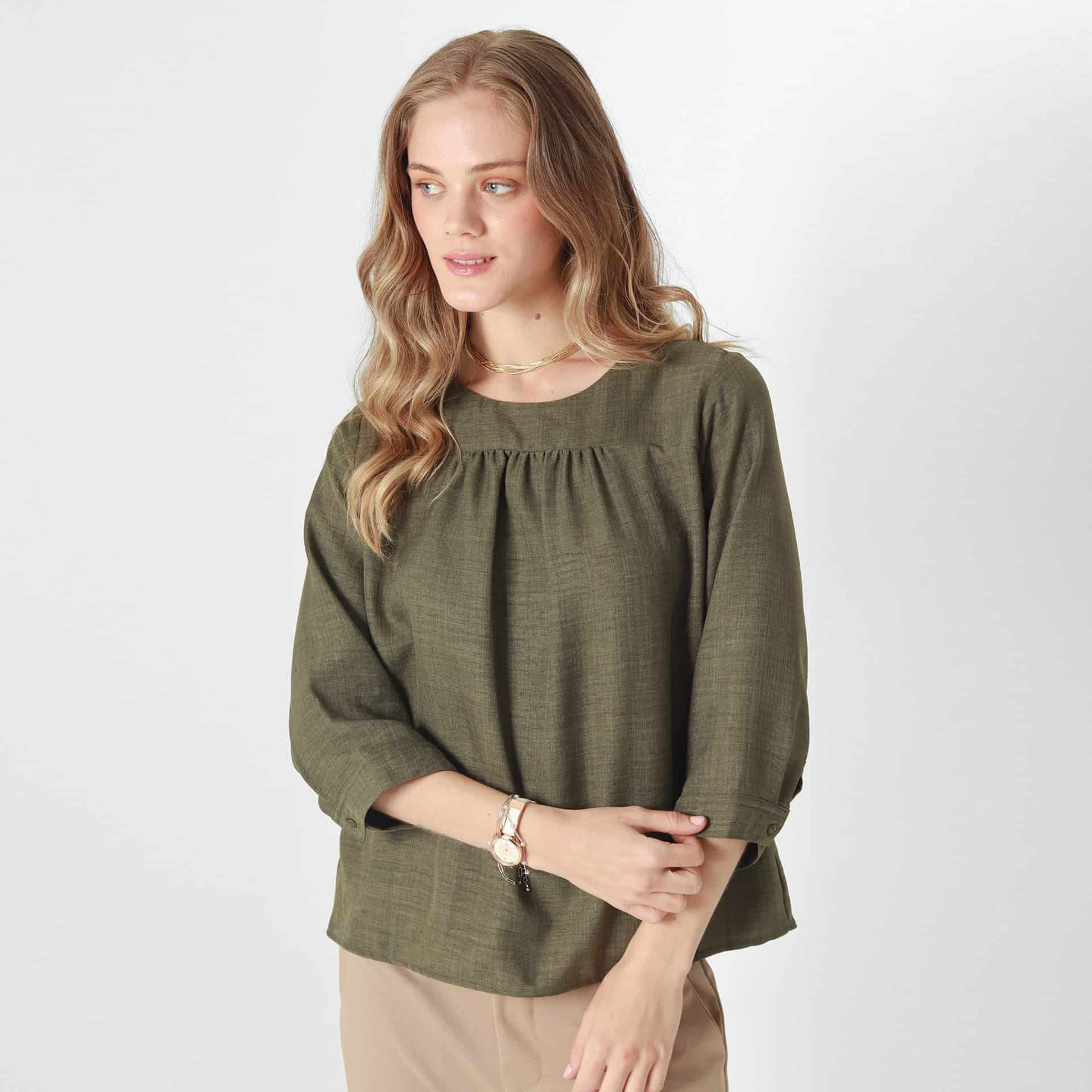 Blusa Cuello Redondo Manga 3Cuartos - miniatura 11