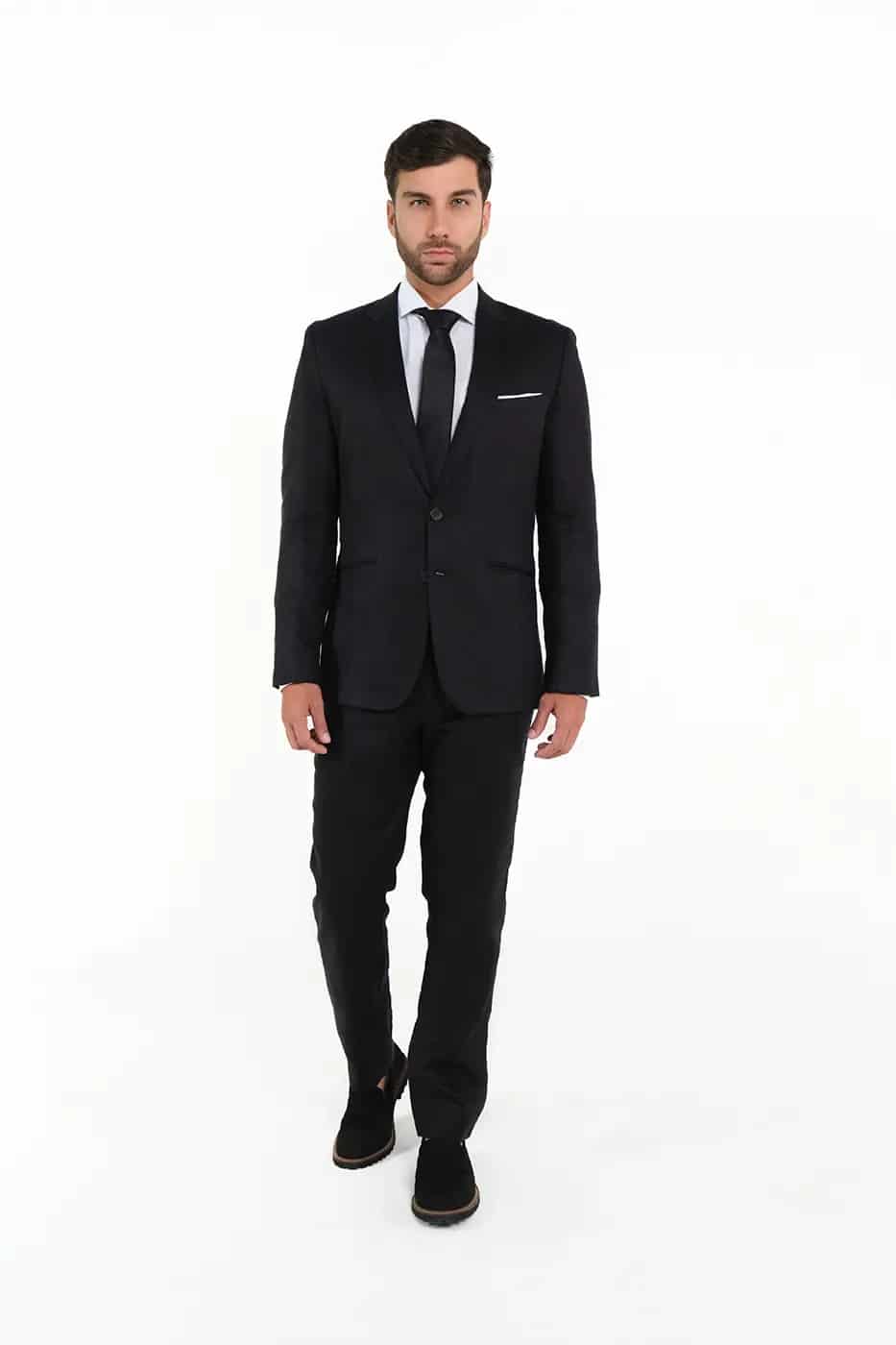 Traje Classic Fit 100% Lino Negro - miniatura 12
