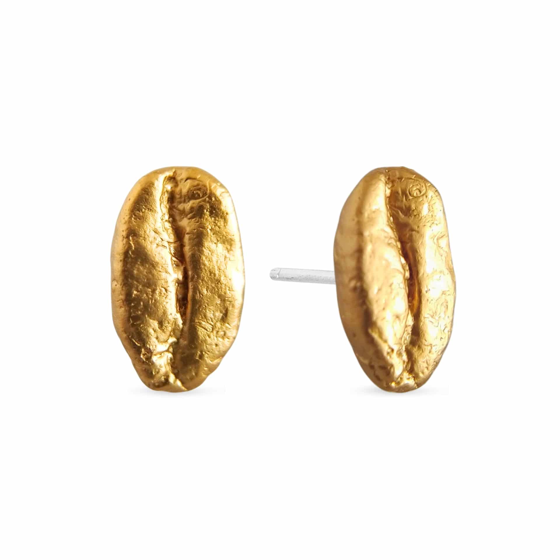 Aretes Café Gesha en plata con baño de oro - miniatura 1