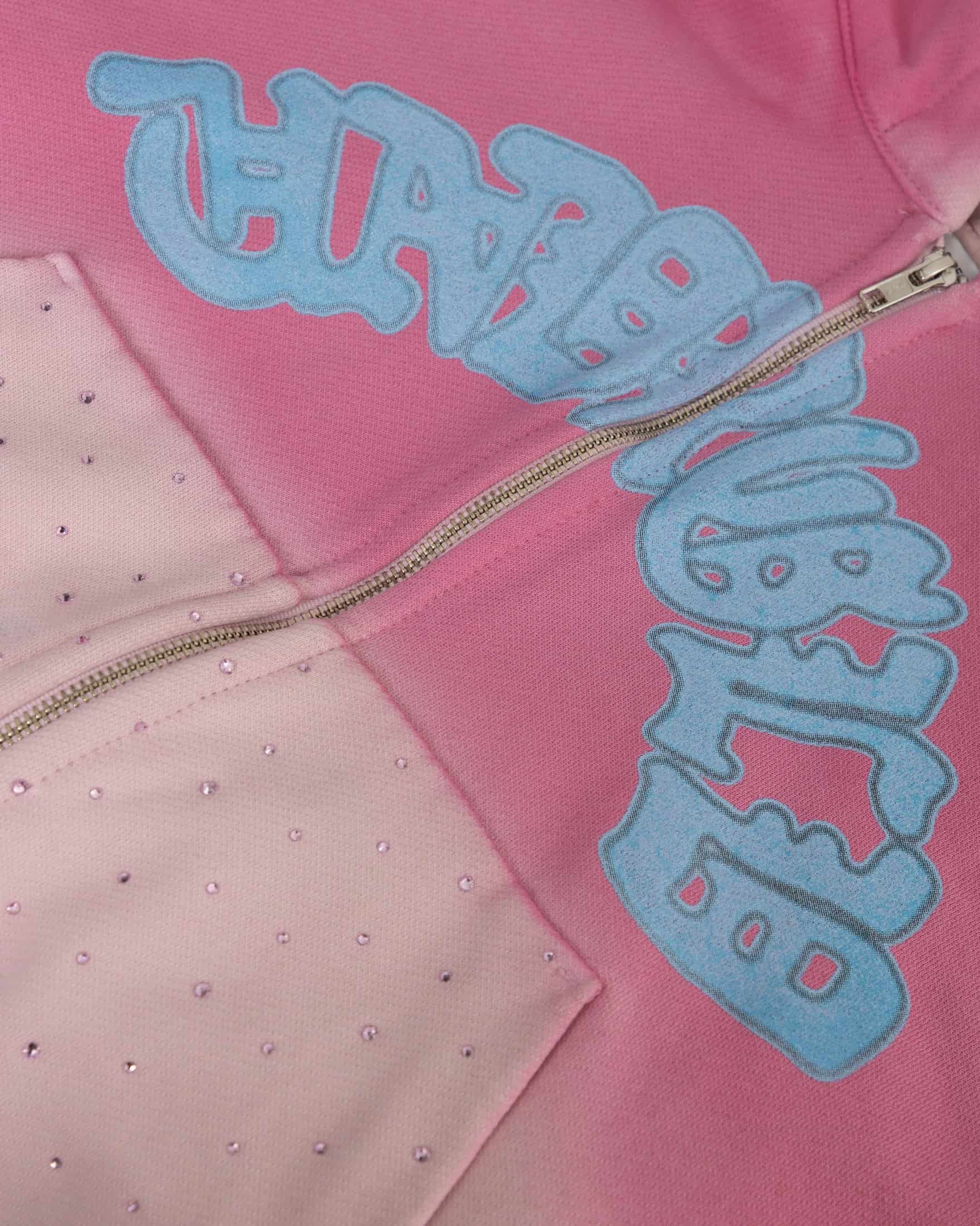 W Holy State UNDRGLD Zip Up Boxy Fit Hoodie Faded Pink - miniatura 4