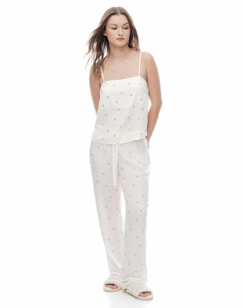 Camisa relaxed tiras blanco estampado mujer - miniatura 5