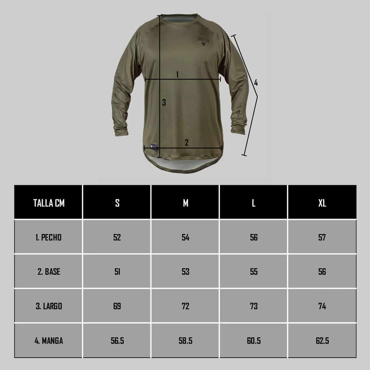 JERSEY SALVAJE MANGA LARGA VERDE MILITAR - miniatura 12