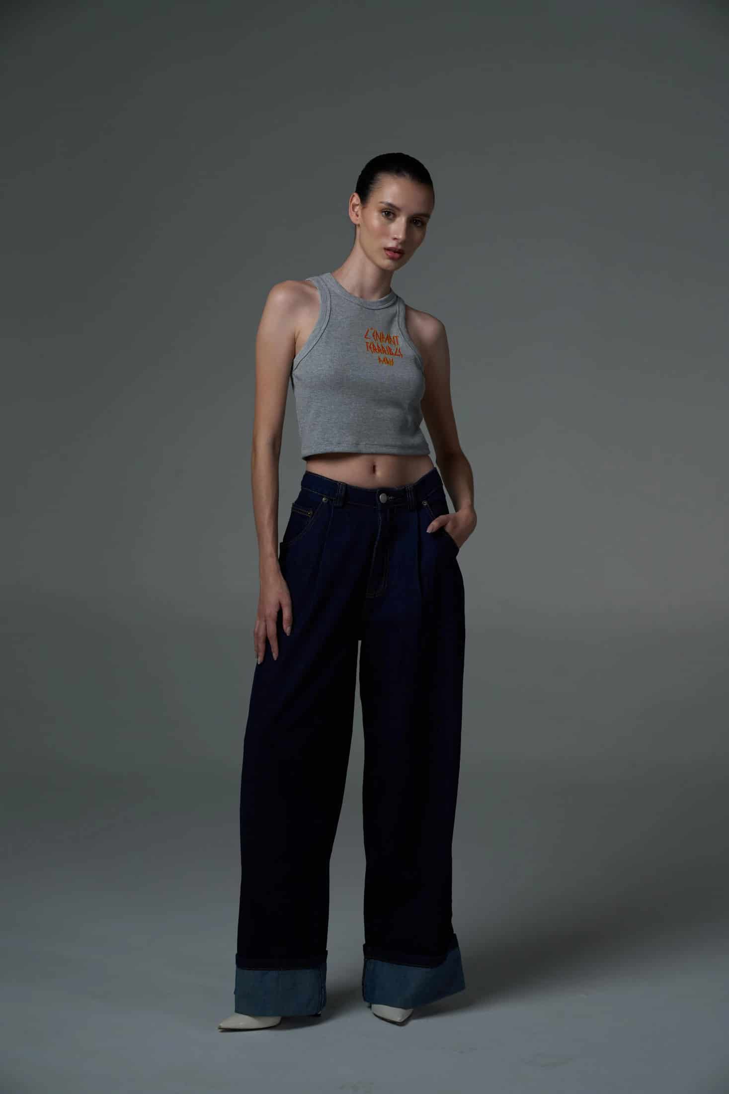L'ENFANT GRAY WOMEN TANK TOP - miniatura 6