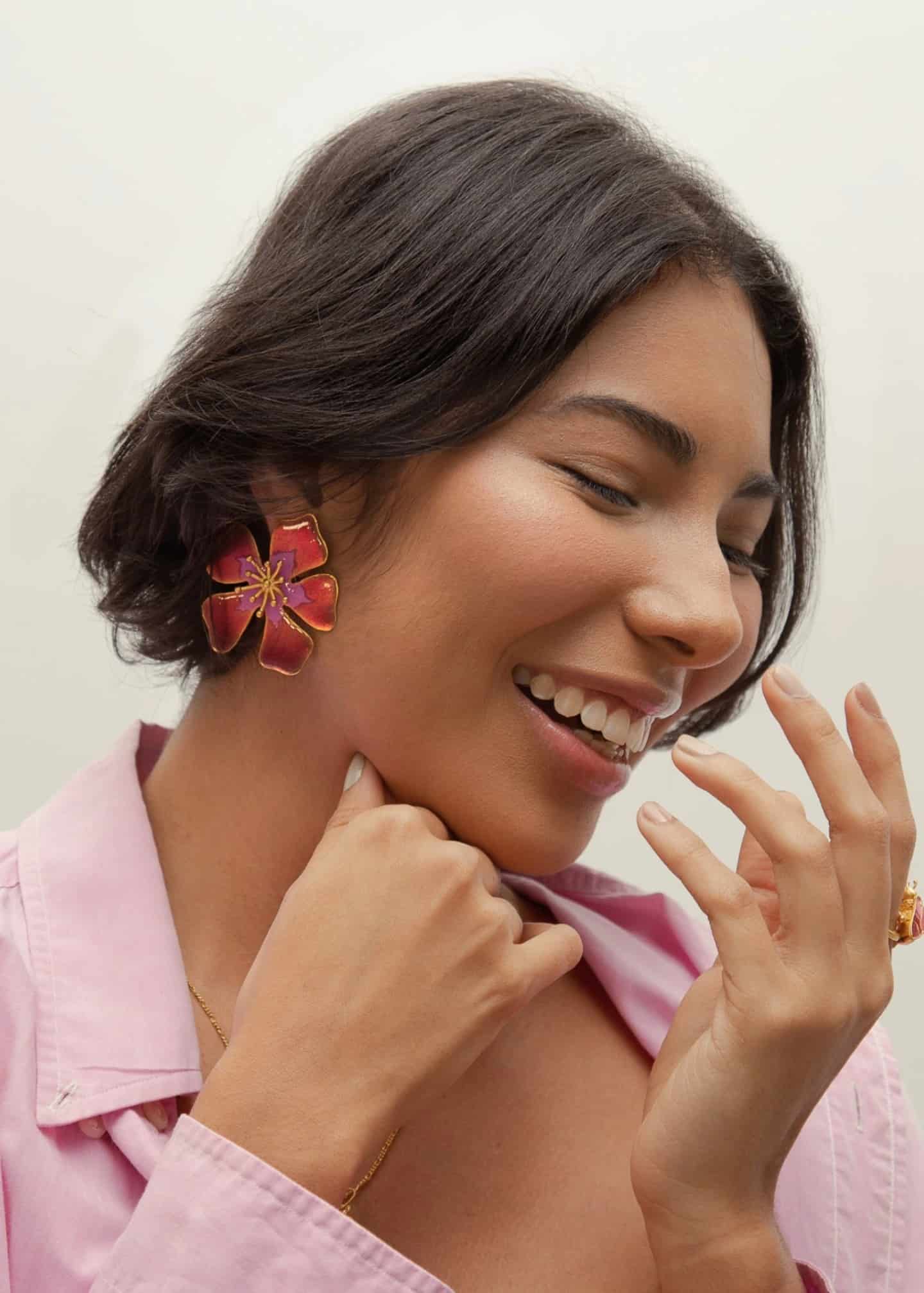 Aretes Aurora Maxi Burgundy - miniatura 3
