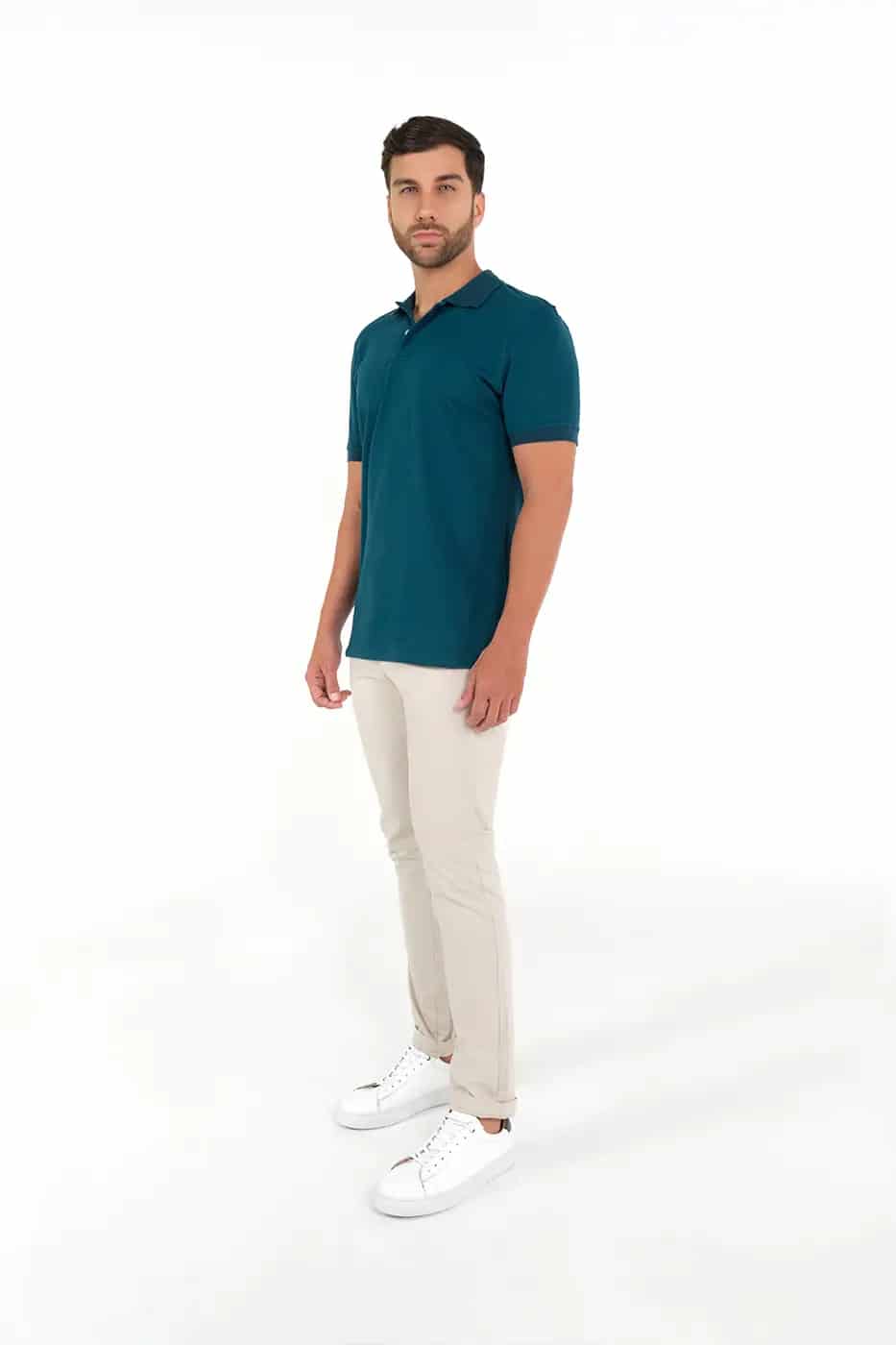 Camiseta Polo 100% Algodón Azul Petróleo - miniatura 2