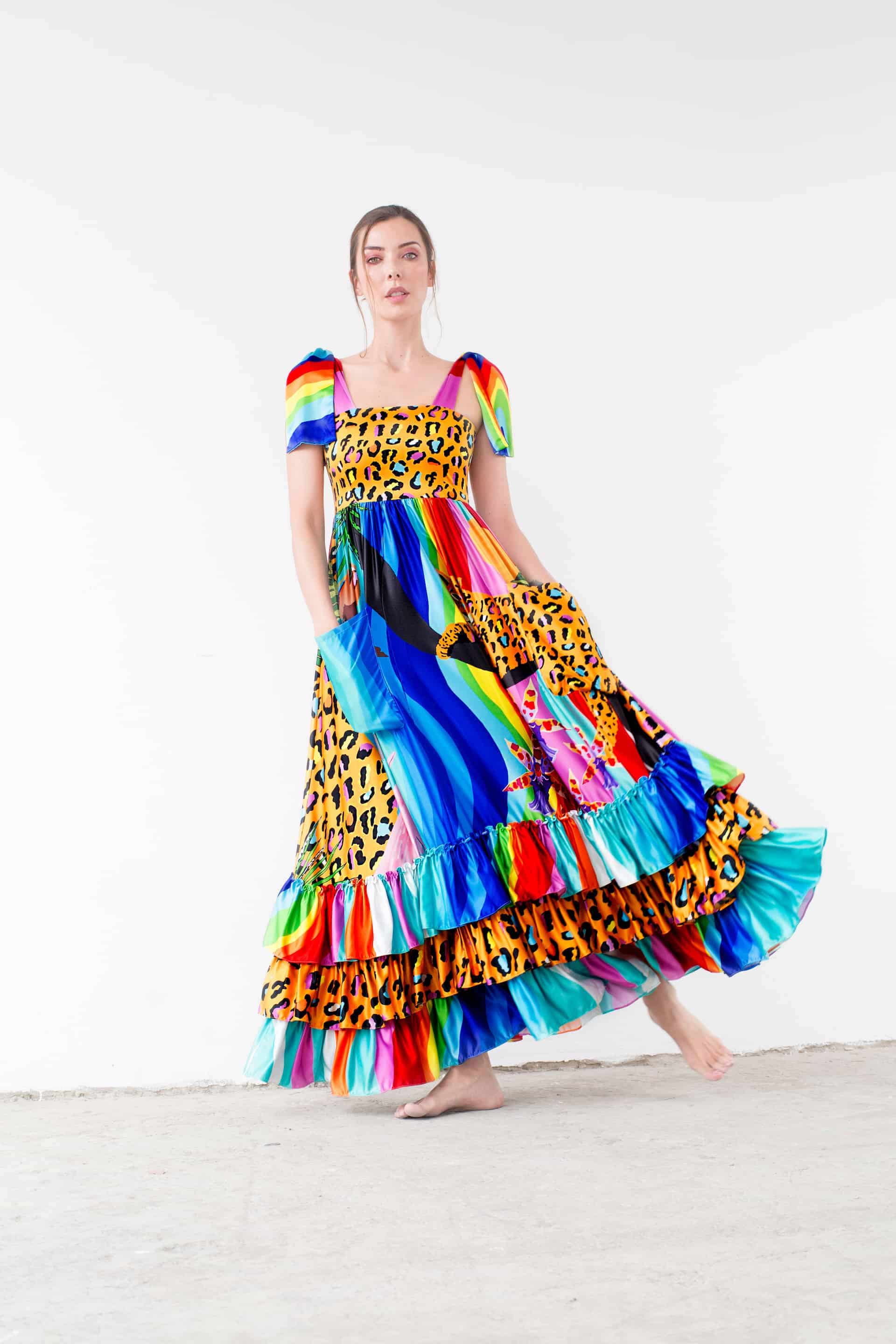 Maxi Vestido Jungla Arcoíris - miniatura 2
