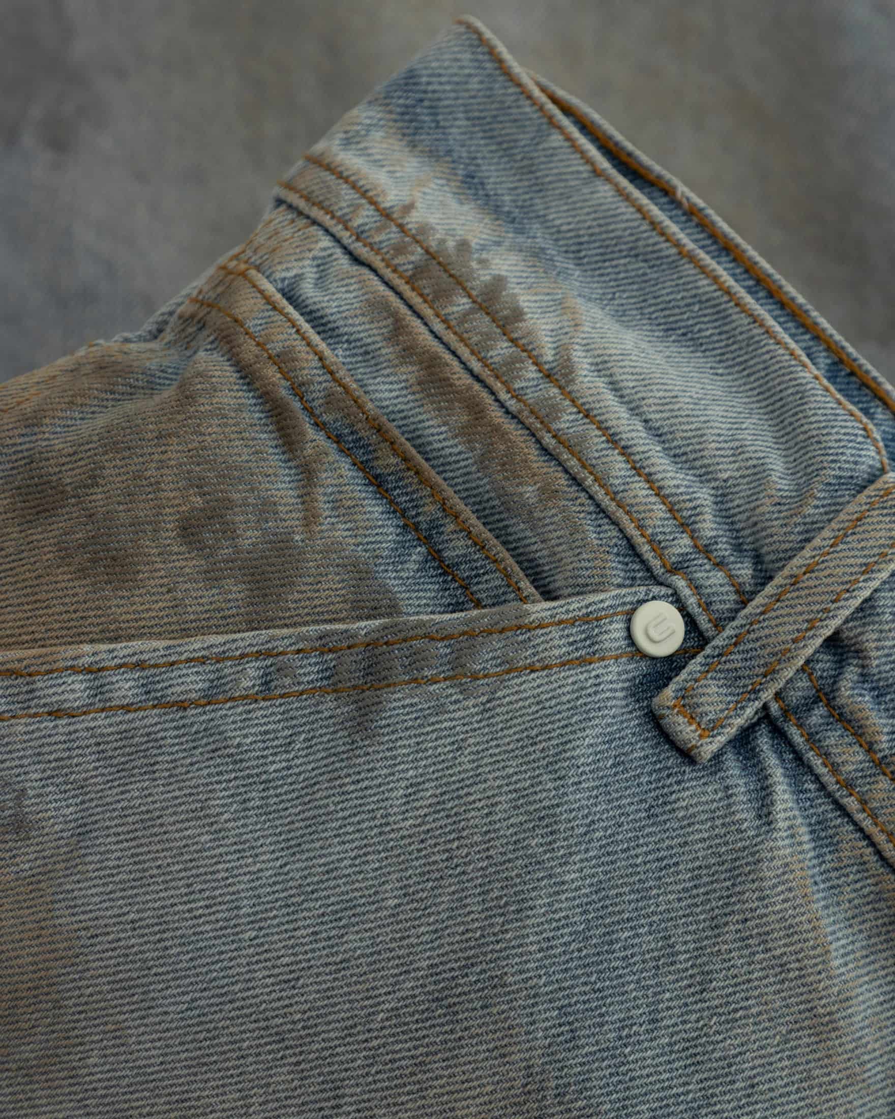 Echoes U Star Wide Jeans Washed Blue - miniatura 6