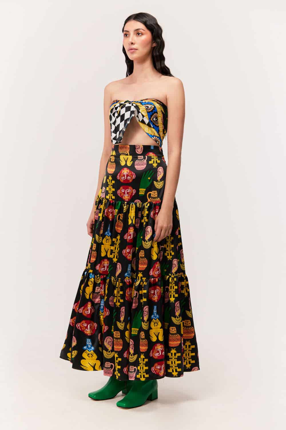 Maxi Falda / Estampado Figuras Sentido Precolombino - miniatura 2