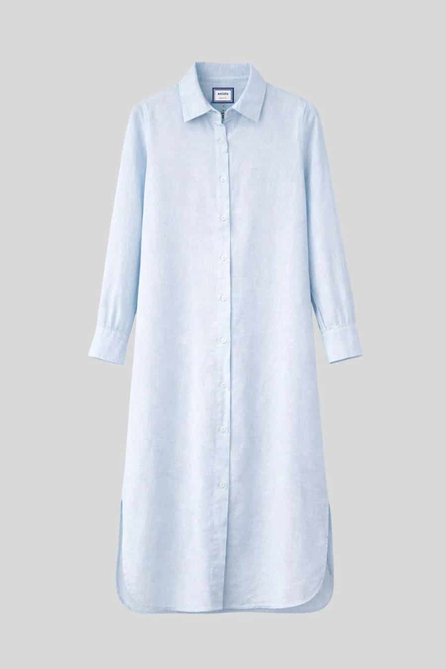 Women's dress linen martina light blue - miniatura 2