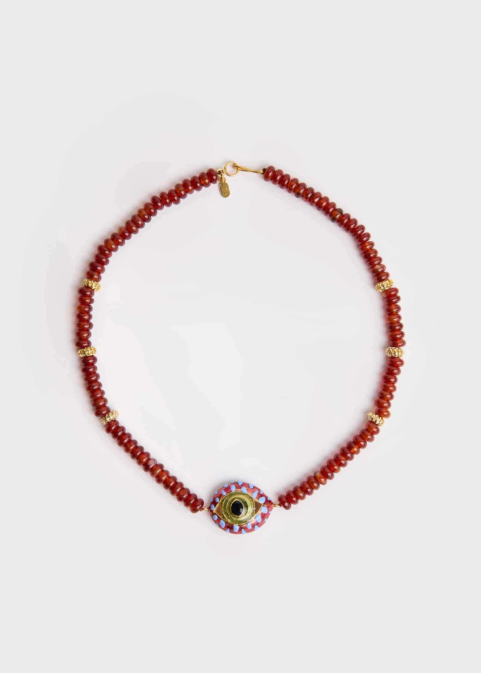 Collar Cat Eye Midi Drops Burgundy - miniatura 3