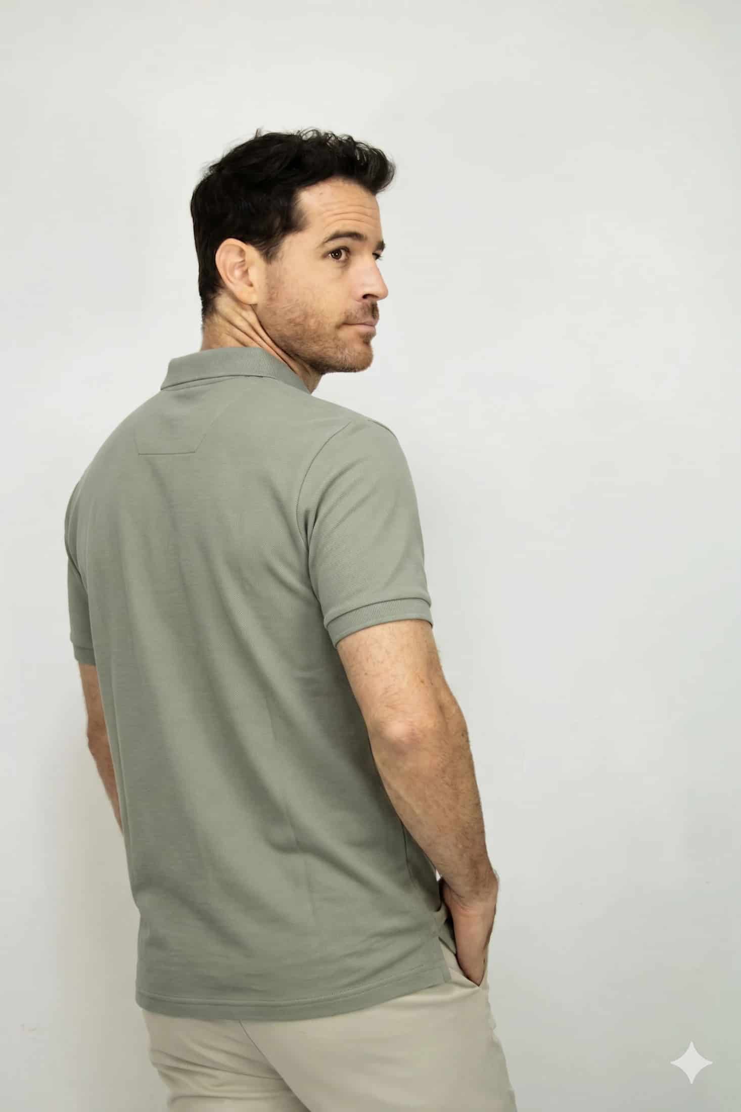 Polo Deportiva Verde Dirty Para Hombre - miniatura 3