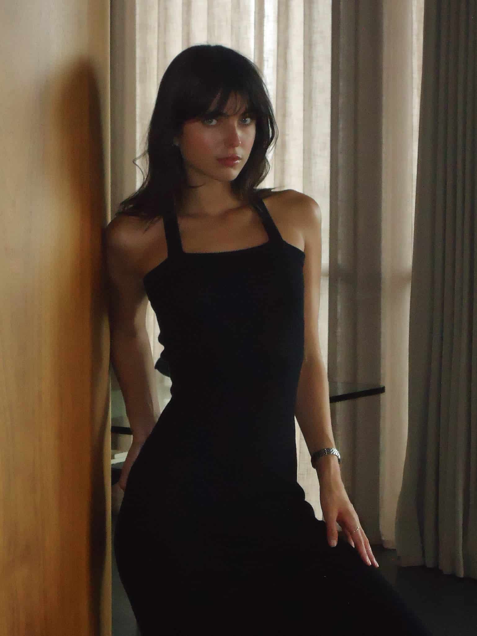 LUXE KNIT DRESS - BLACK - miniatura 4