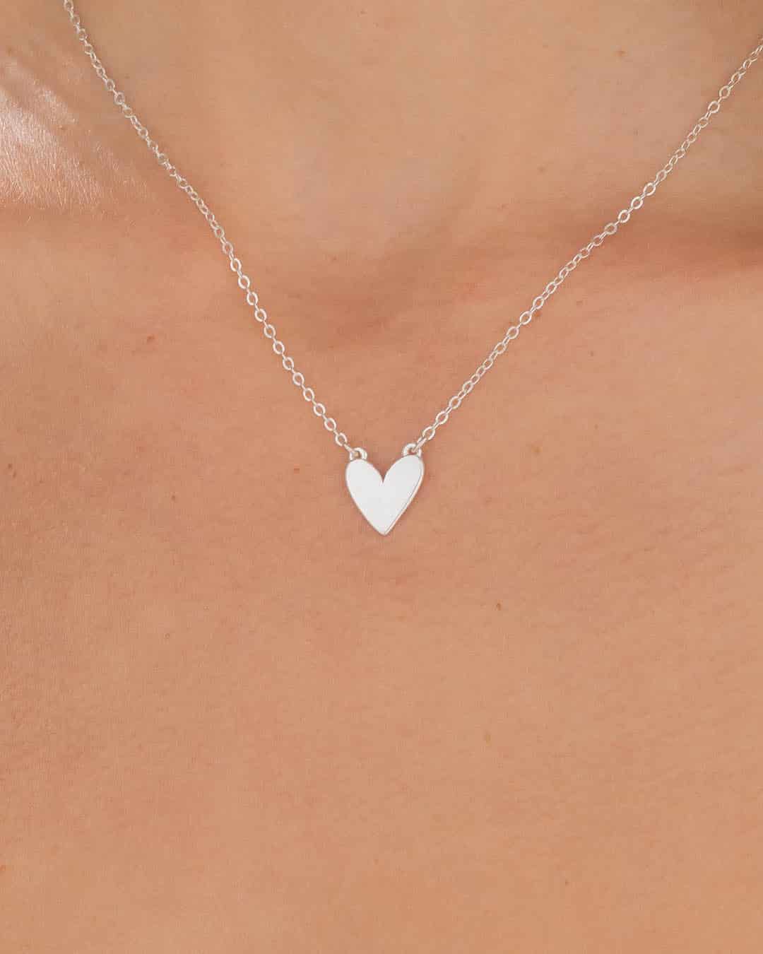 Collar Corazón Plata + Aretes - miniatura 1