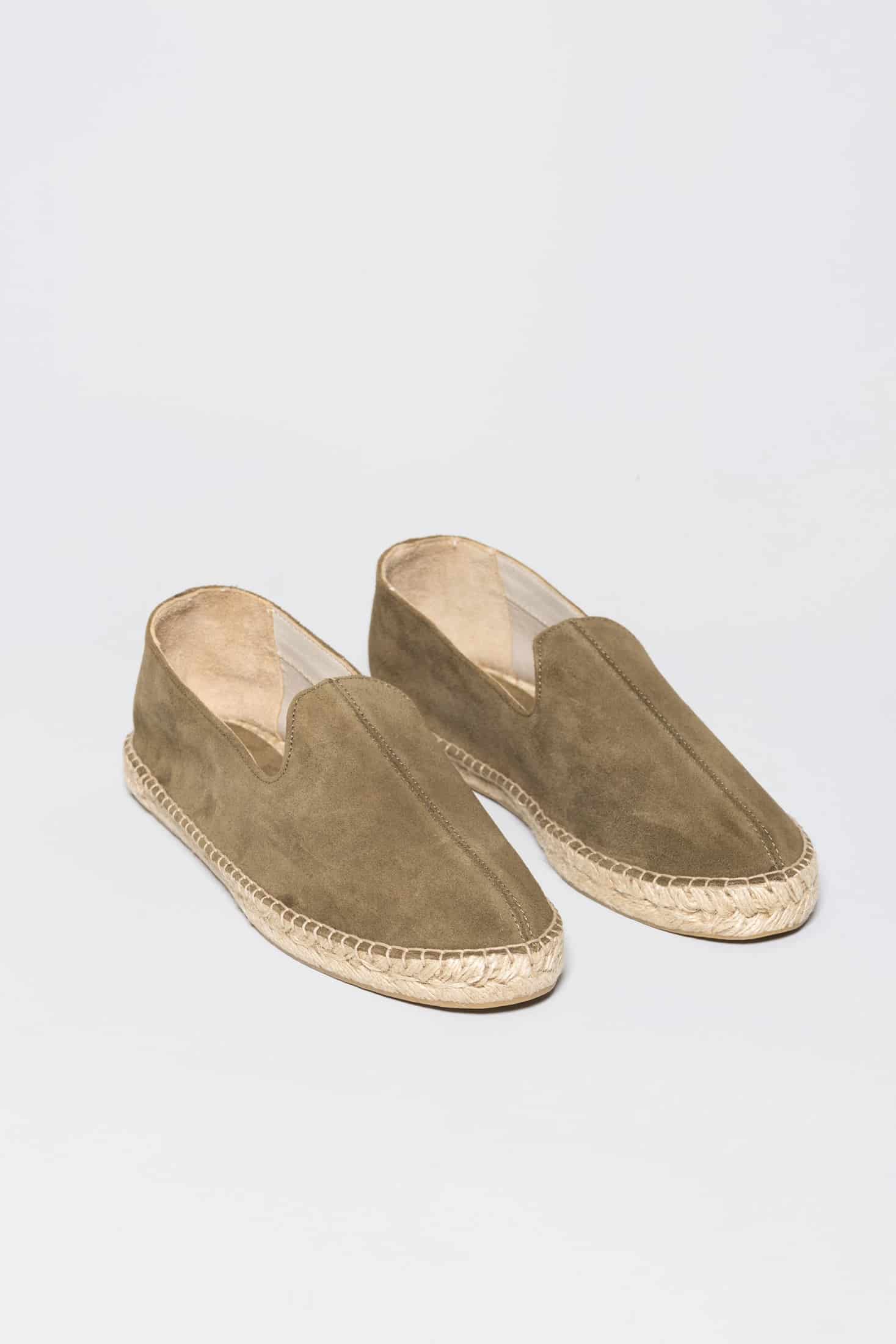 Men's leather espadrille kaki canvas - miniatura 2