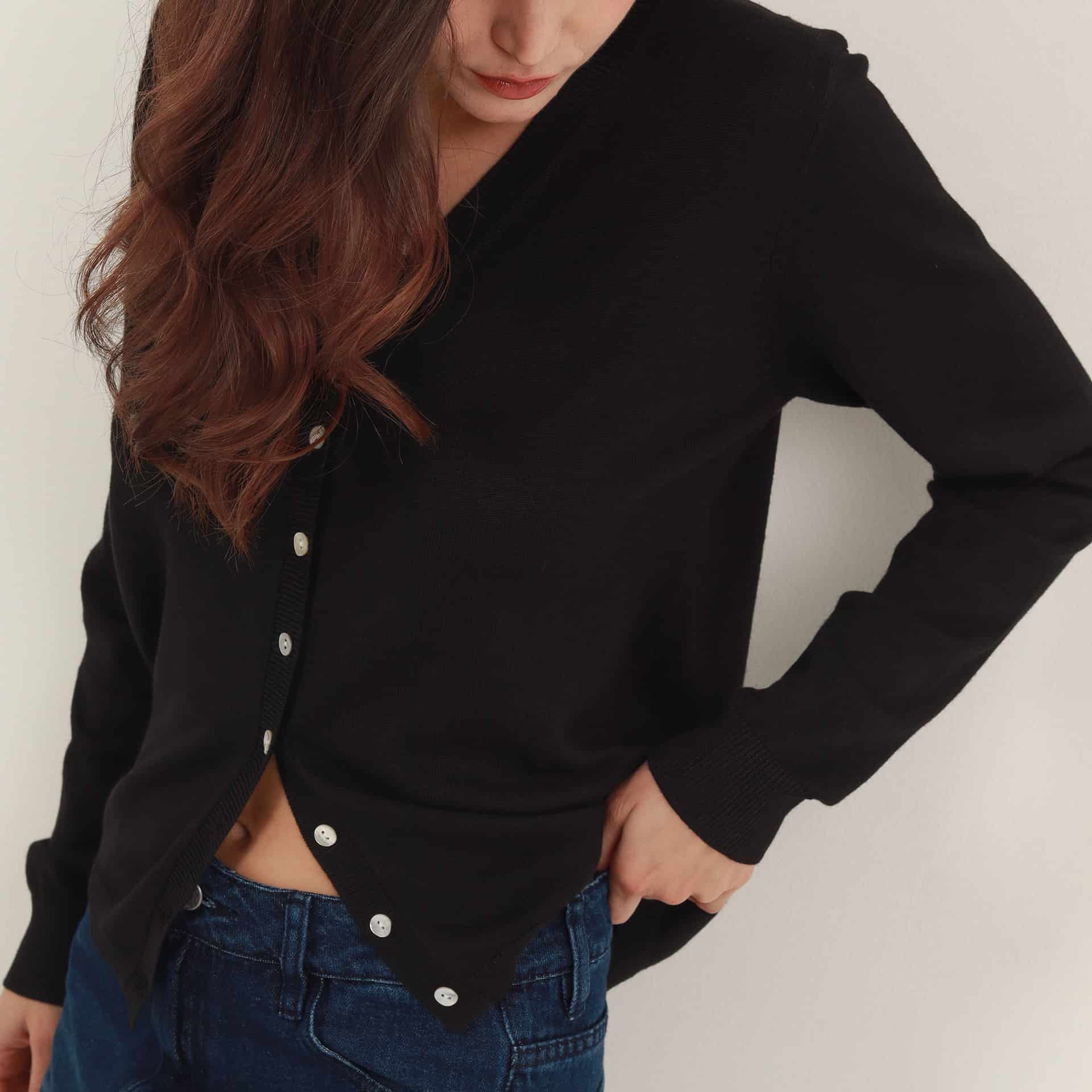 Sweater cardigan con botones manga larga - miniatura 15