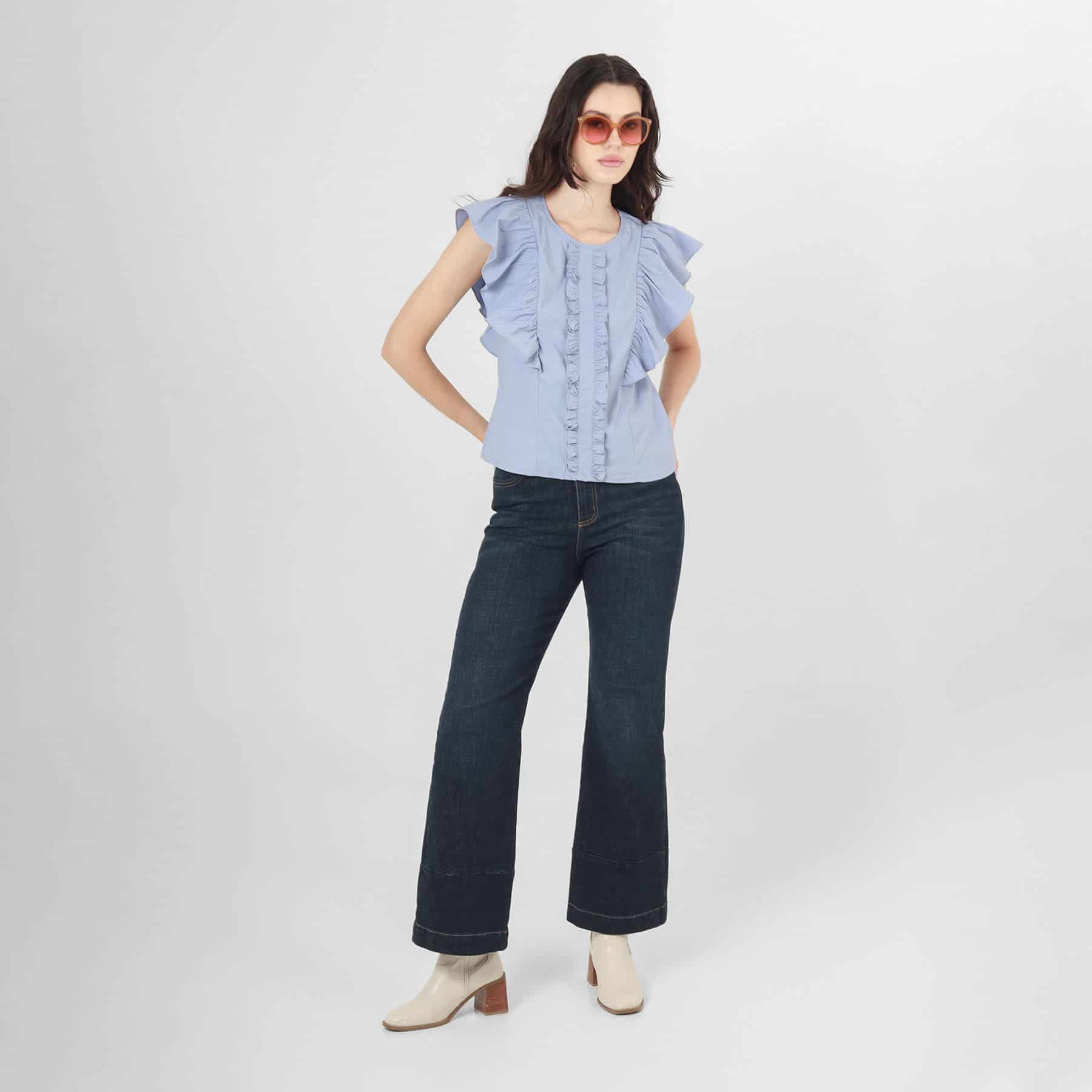 Blusa Cuello Redondo Manga Sisa - miniatura 8