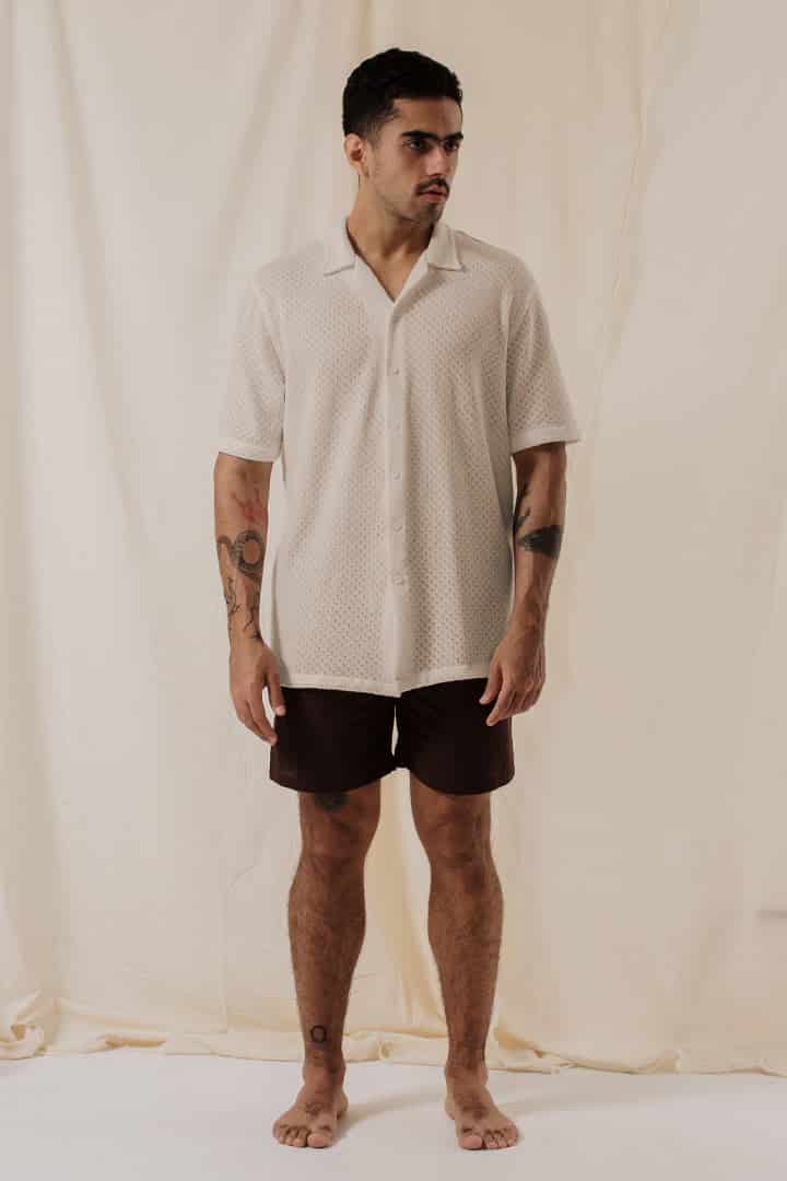 Camisa tejida beige - miniatura 3