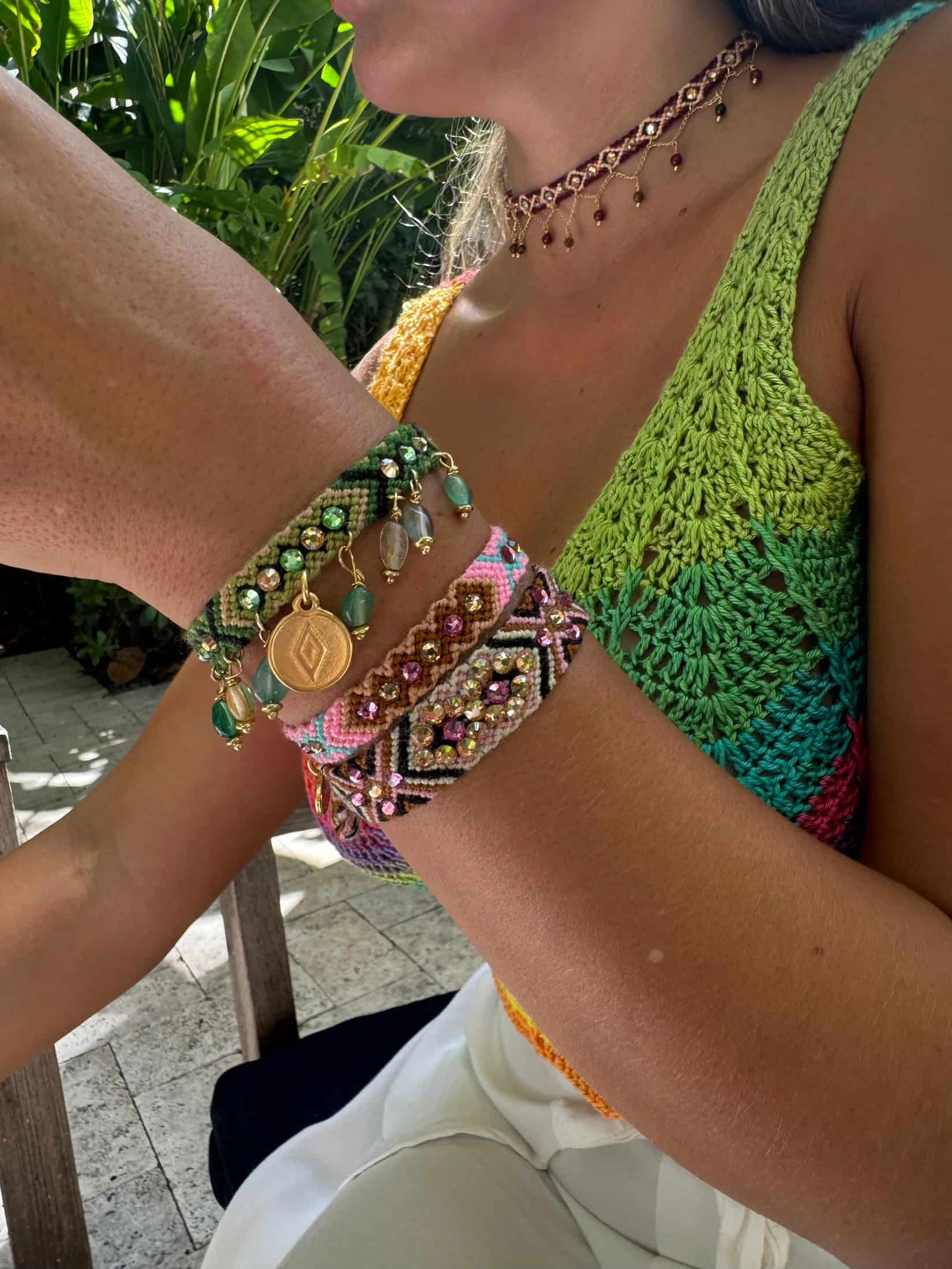 Kalepsu Wayuu bracelet - Nature Green - miniatura 4