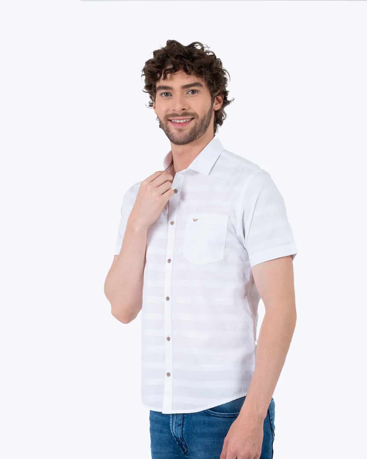 Camisa blanca manga corta para hombre - miniatura 43