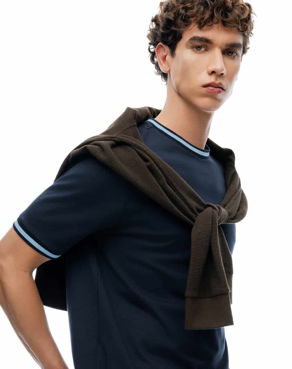 Camiseta regular manga corta azul hombre - miniatura 1