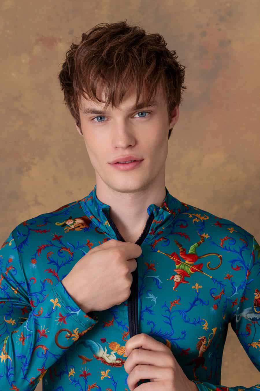 Men's beach shirt delphos teal - miniatura 3