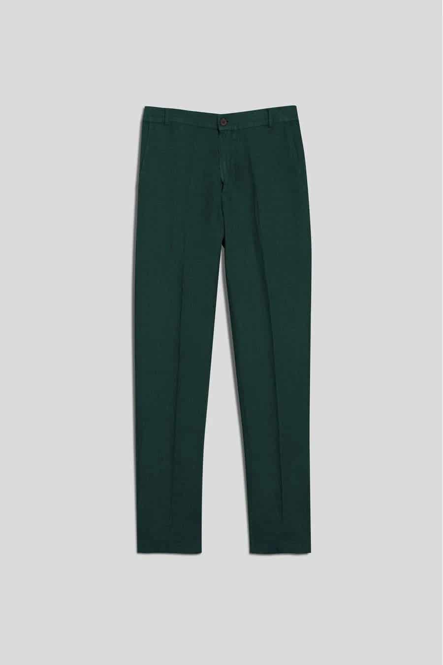 Men's linen pants dark green donato - miniatura 1