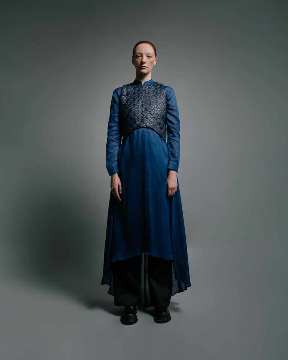 LINEN NERU CAPE SHIRT DRESS - miniatura 1