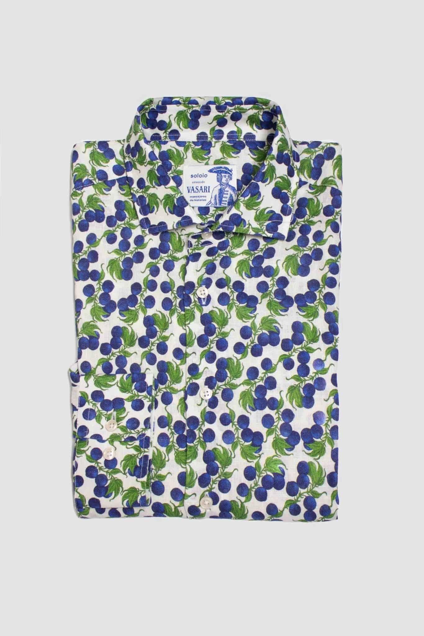 Men's linen shirt navy gooseberry - miniatura 5