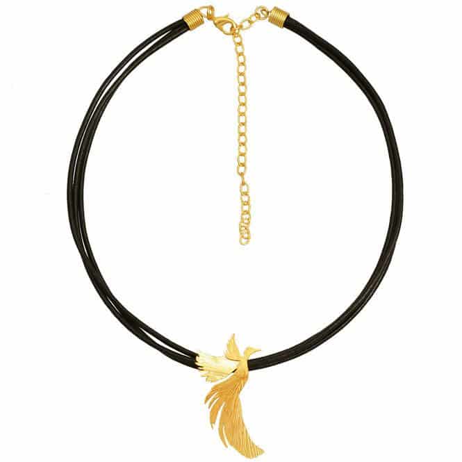 Collar Cuero Ave Fénix Resiliencia - miniatura 1
