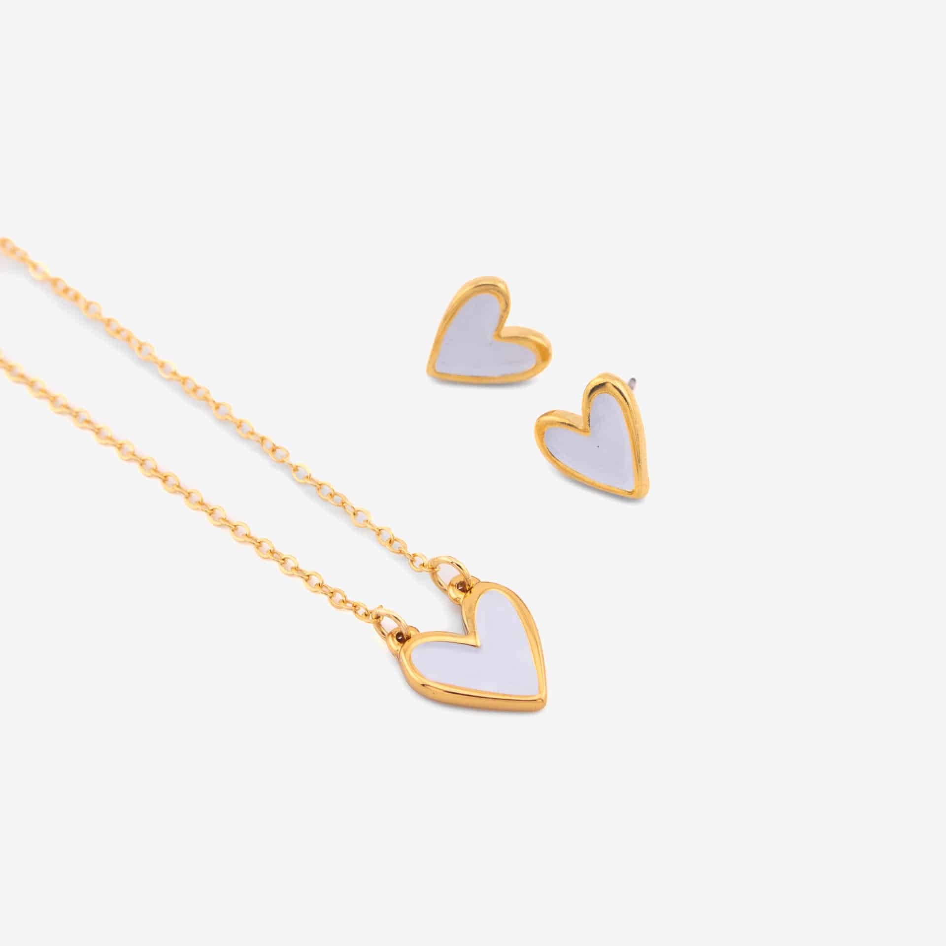 Set Collar + Aretes Corazón - miniatura 5