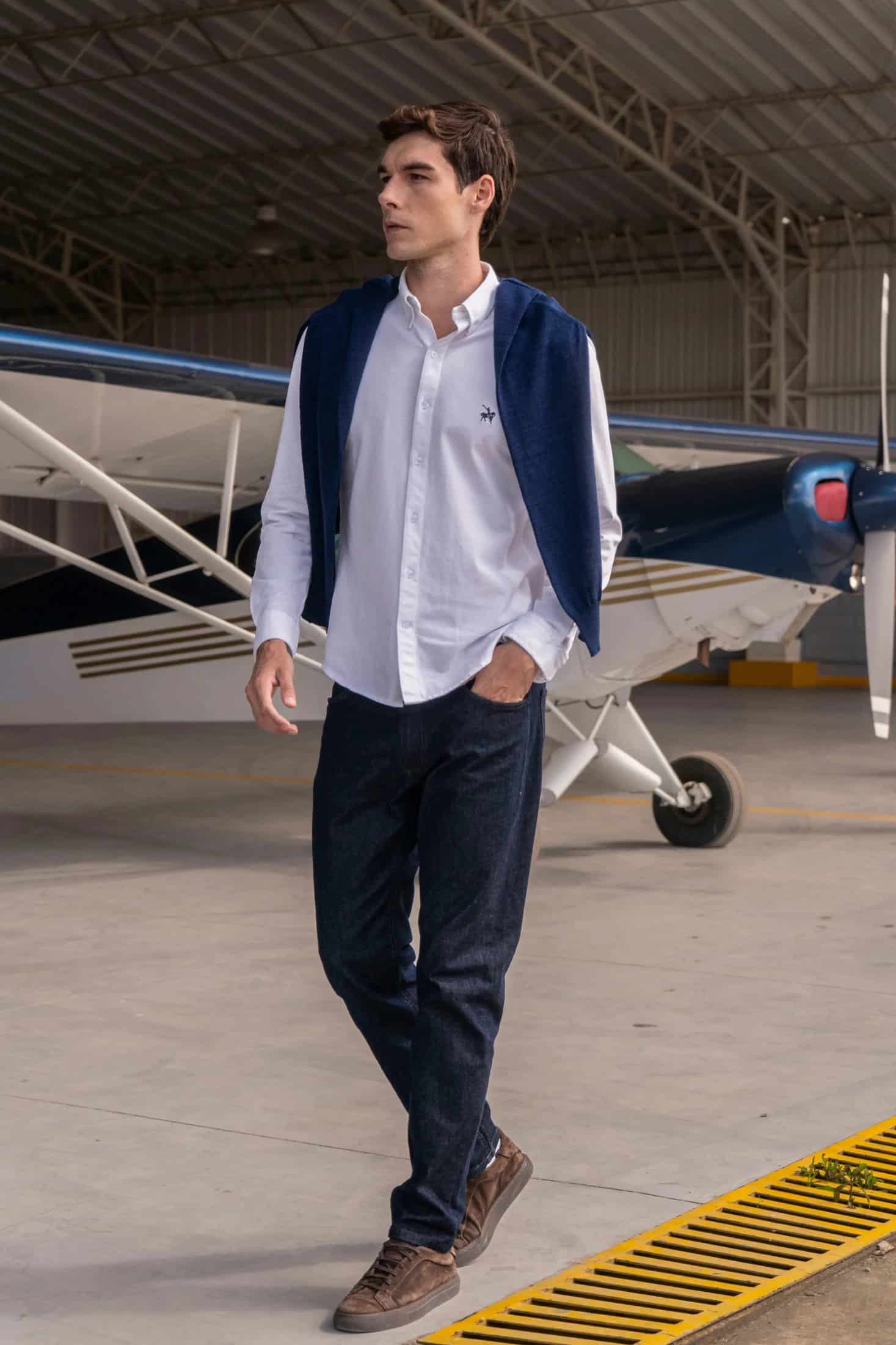 Camisa Micro Pique Hombre Blanco - miniatura 2